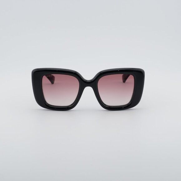 Gucci Gucci GG1975S 001 Sunglasses Shiny Black Square Frame, Red Size ONE SIZE - 3 Thumbnail
