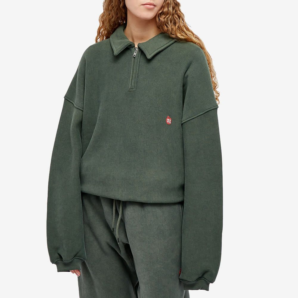 Alexander Wang Green Half Zip Glitter Logo Polo Sweatshirt Size M / US 6-8 / IT 42-44 - 1 Thumbnail