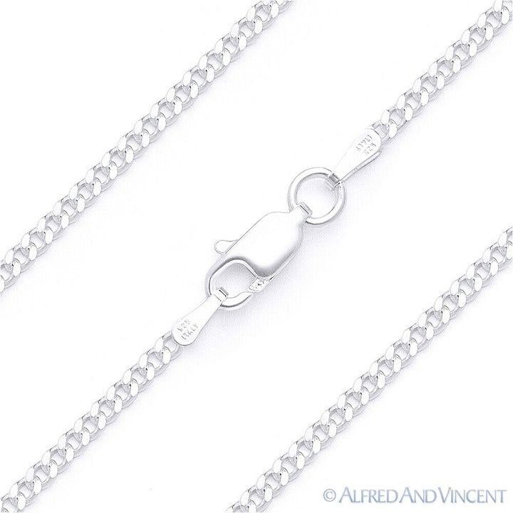 Other 2.1mm Curb Chain Bracelet in .925 Sterling Silver 7" Size ONE SIZE - 1 Thumbnail