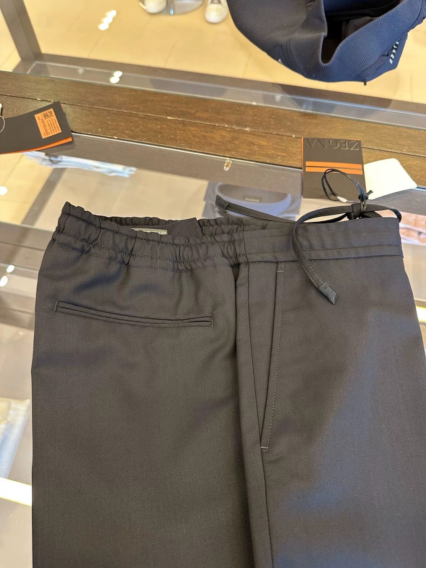 Ermenegildo Zegna Zegna Thin Navy Drawstring Men's Pants Size US 30 / EU 46 - 2 Thumbnail