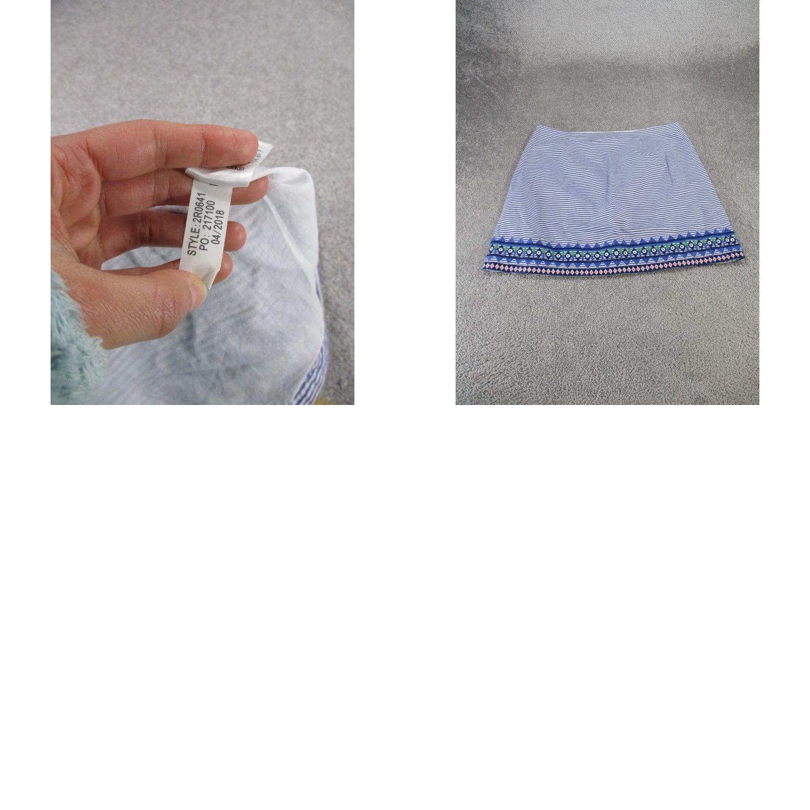Vineyard Vines VINTAGE Vineyard Vines Skirt Womens 8 Cotton Blue Striped A-Line Size 30" / US 8 / IT 44 - 8 Thumbnail