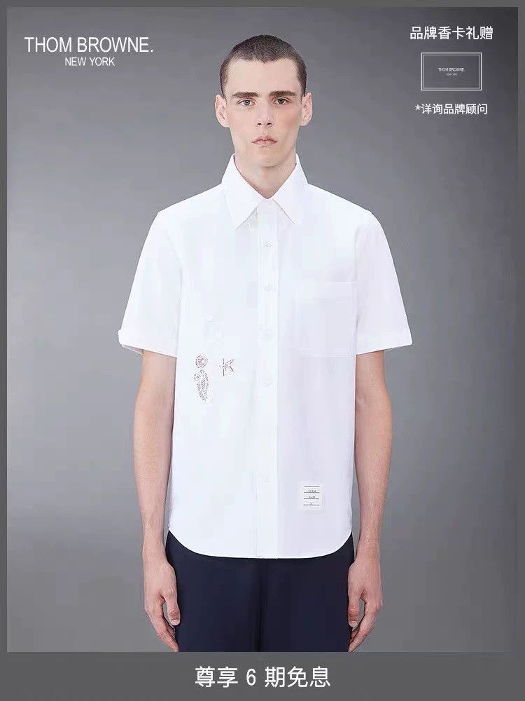 Thom Browne Thom Browne 24 SS Men's Casual Button-Front SS Shirt Size US XL / EU 56 / 4 - 1 Thumbnail
