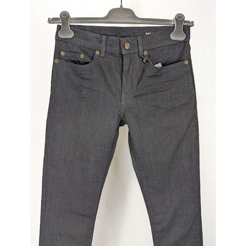 Saint Laurent Paris o1rshd1 SK 5P Low Wash Jeans in Worn Black Size US 27 - 3 Thumbnail