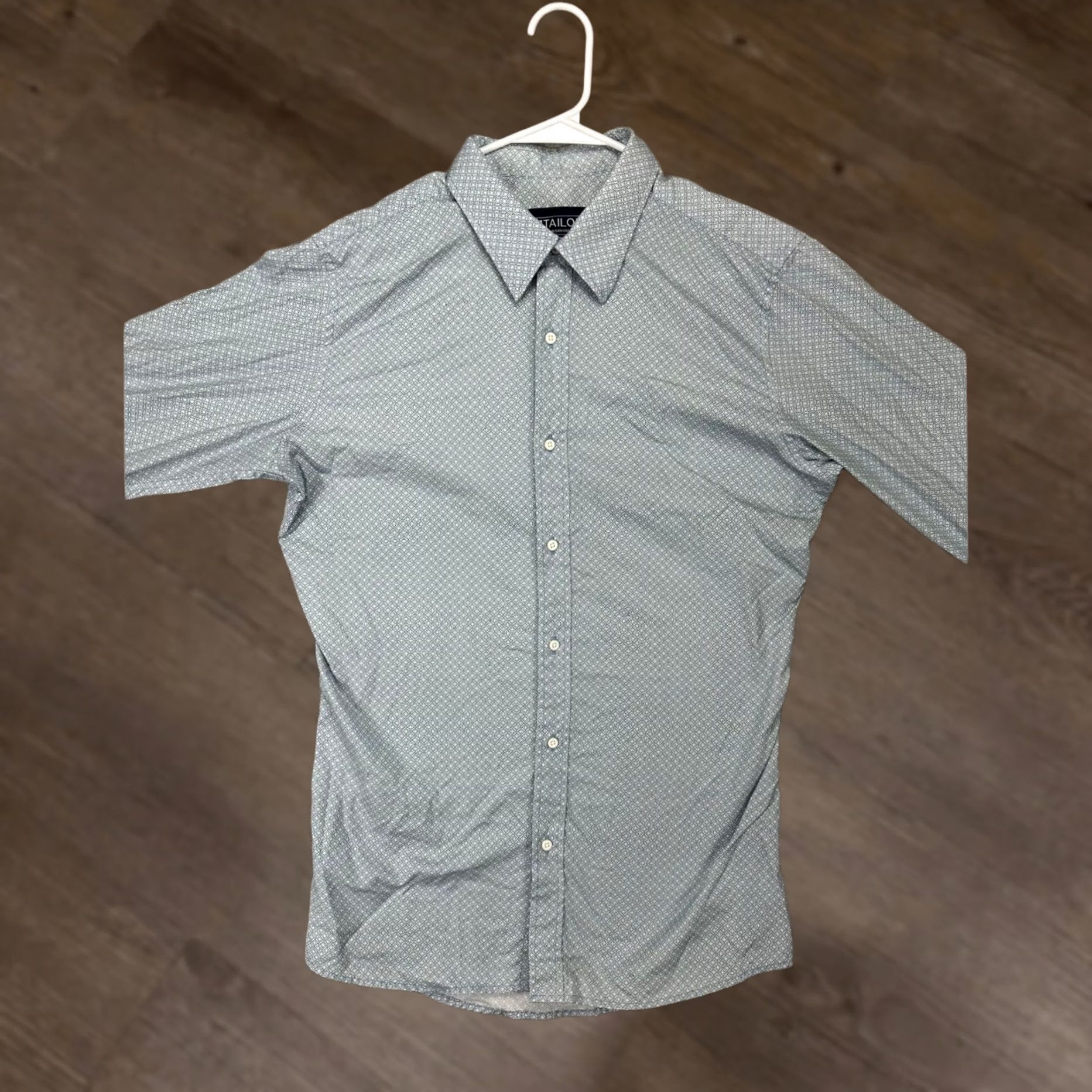 Tom Tailor MTailor Shirt Mens Medium Blue Geometric Button Up Slim Fit Long Sleeve Size US M / EU 48-50 / 2 - 1 Thumbnail