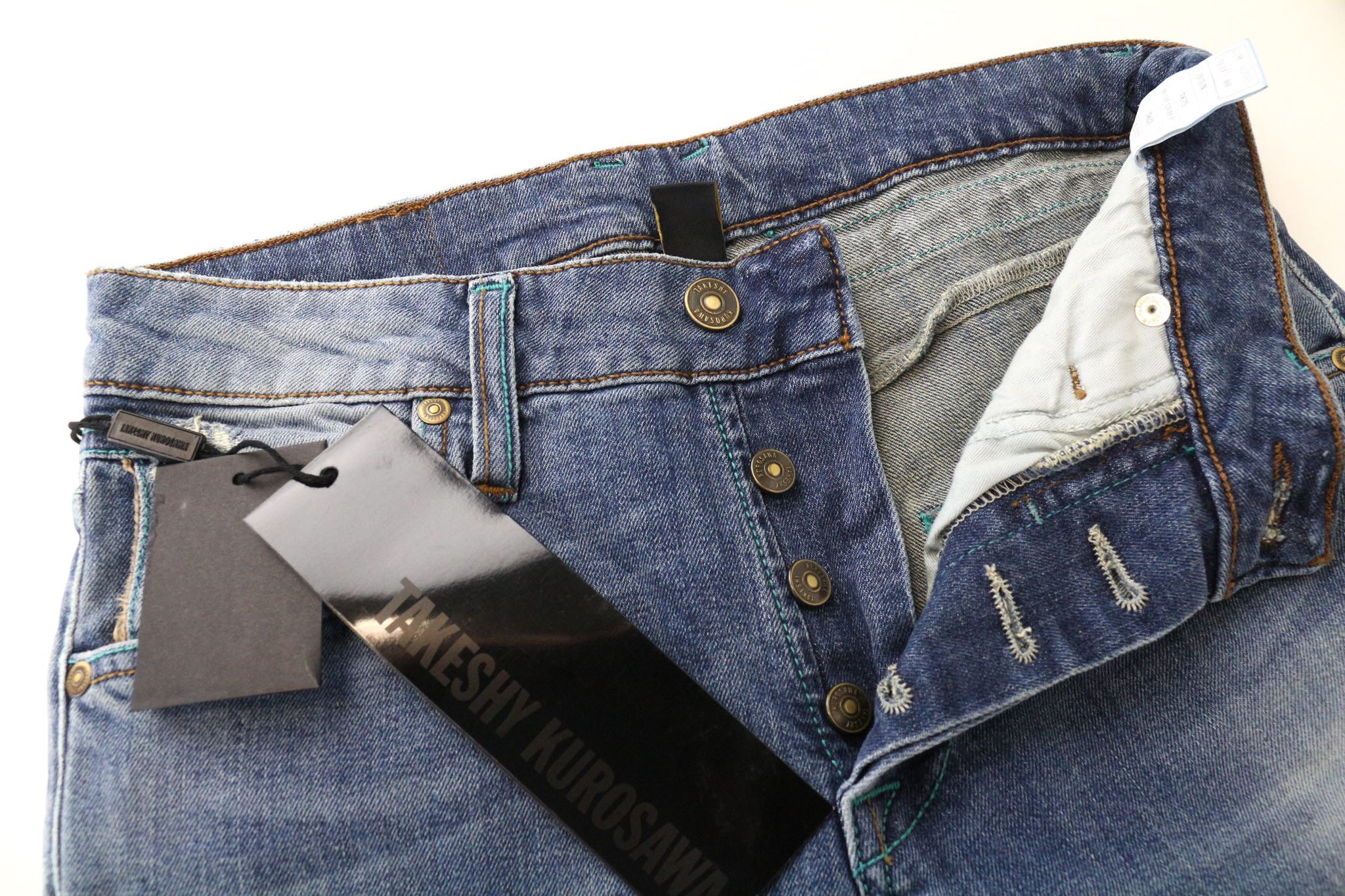 Takeshy Kurosawa TK75 W30 Blue Slim Distressed Stretch Jeans 75906 Size US 30 / EU 46 - 3 Thumbnail