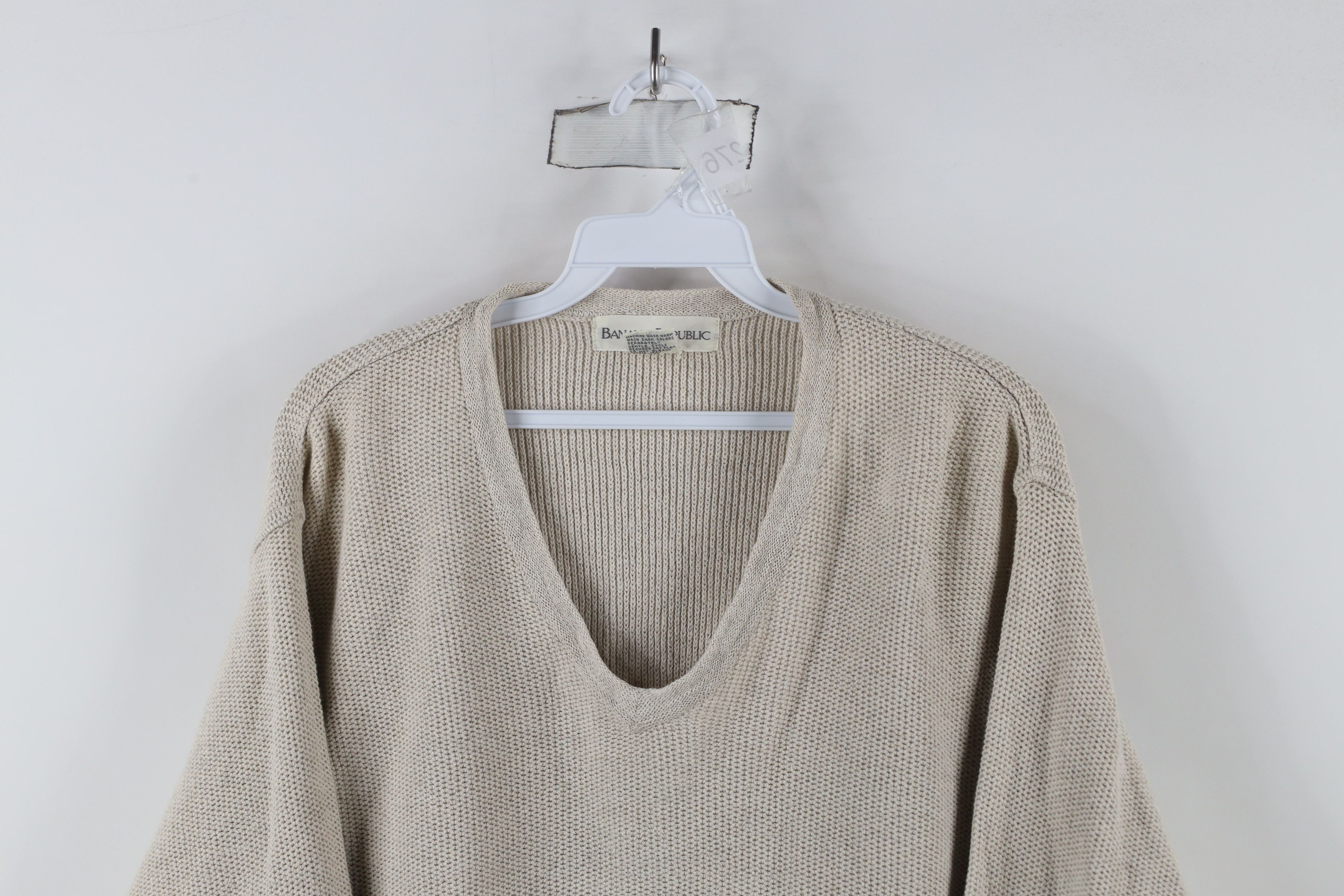 Banana Republic × Vintage Vintage 90s Banana Republic Linen Blend Thermal Knit Sweater Size US M / EU 48-50 / 2 - 2 Thumbnail