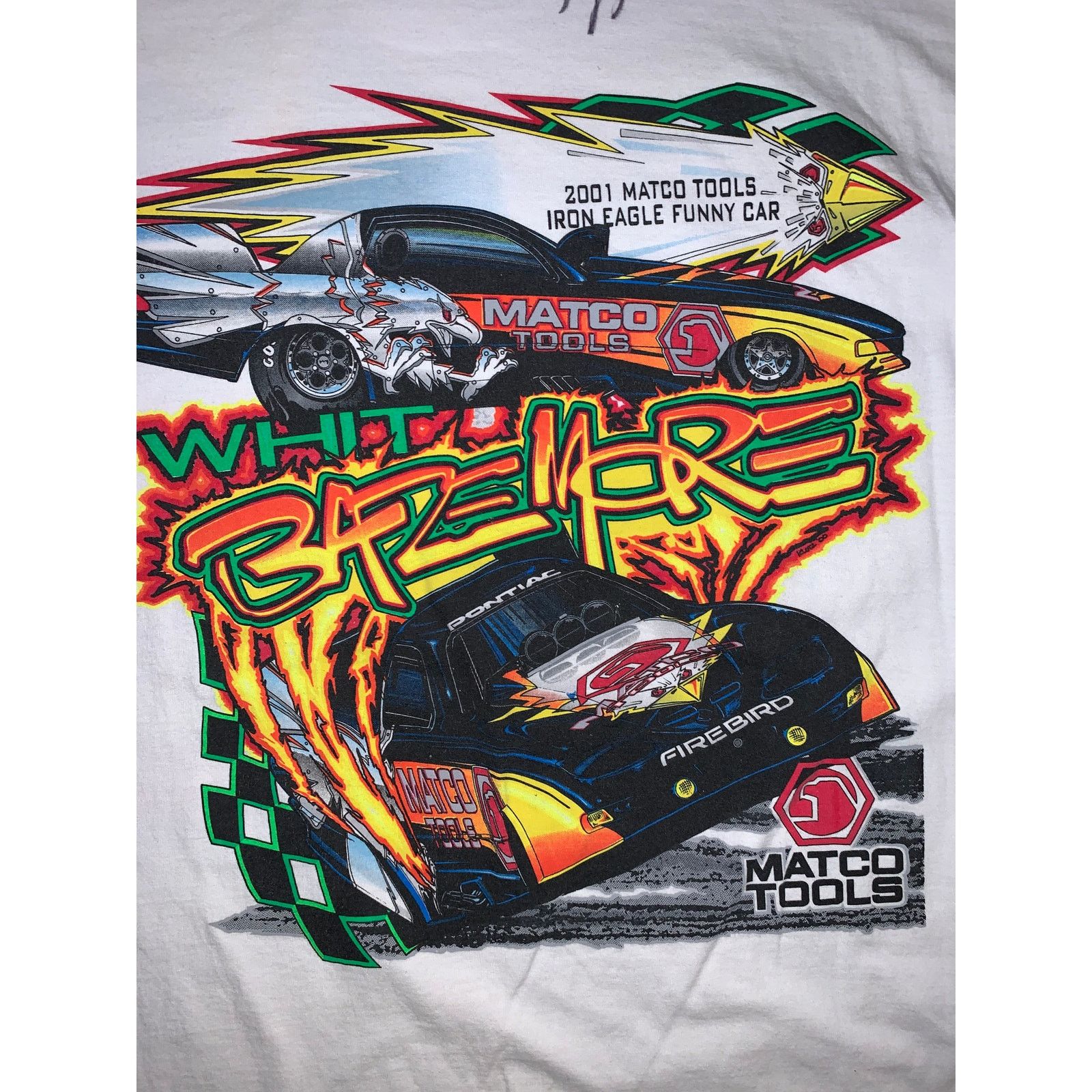 Other × Vintage 2001 Whit Bazemore Matco Iron Eagle T Shirt XL Signed NHRA Size US XL / EU 56 / 4 - 1 Thumbnail