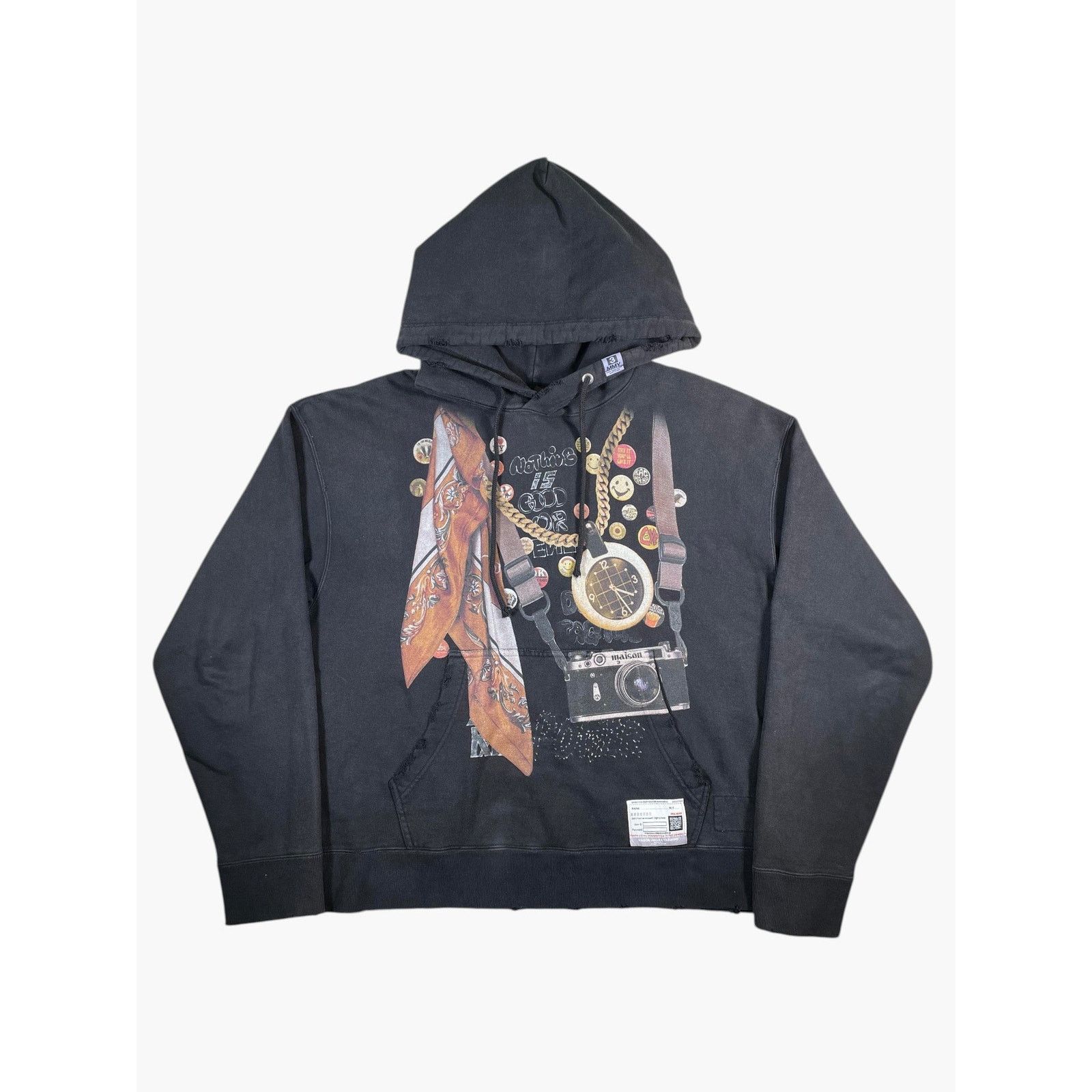 Other MMY Distressed Black Wash Hoodie Size US M / EU 48-50 / 2 - 1 Thumbnail