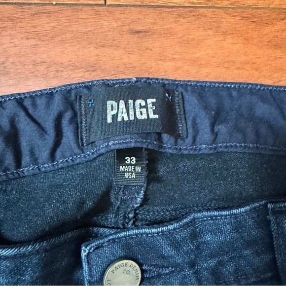 Paige PAIGE Manhattan Dark Blue Flare Jeans Sz 33 Size 33" - 8 Thumbnail