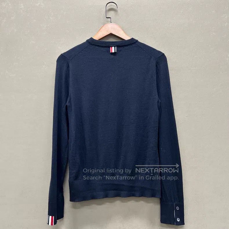 Thom Browne Thom Browne Navy Blue Wool Round Neck Sweater Size US S / EU 44-46 / 1 - 2 Thumbnail