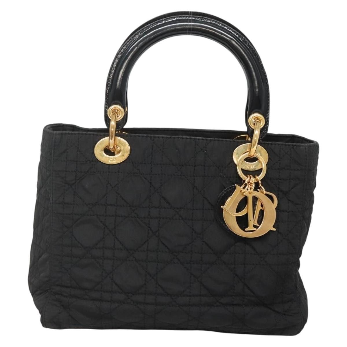 Dior DIOR Canage Hand Bag Nylon Black Gold Size ONE SIZE - 2 Thumbnail