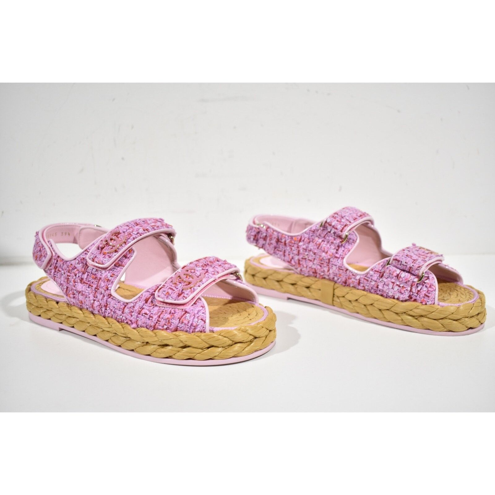 Chanel Chanel 22P Pink Purple Tweed Braid CC Logo Mule Slide Flat Size US 7.5 / IT 37.5 - 4 Thumbnail