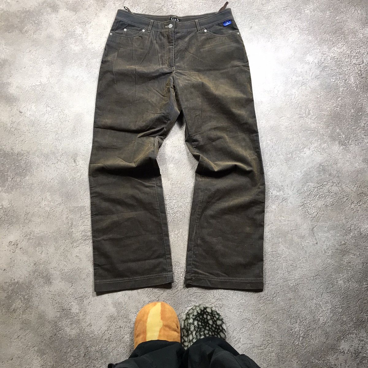 Vintage Vintage 90s Baggy Cargo Pants Olive Grunge Workwear Faded 32 Size 32" / US 10 / IT 46 - 2 Thumbnail