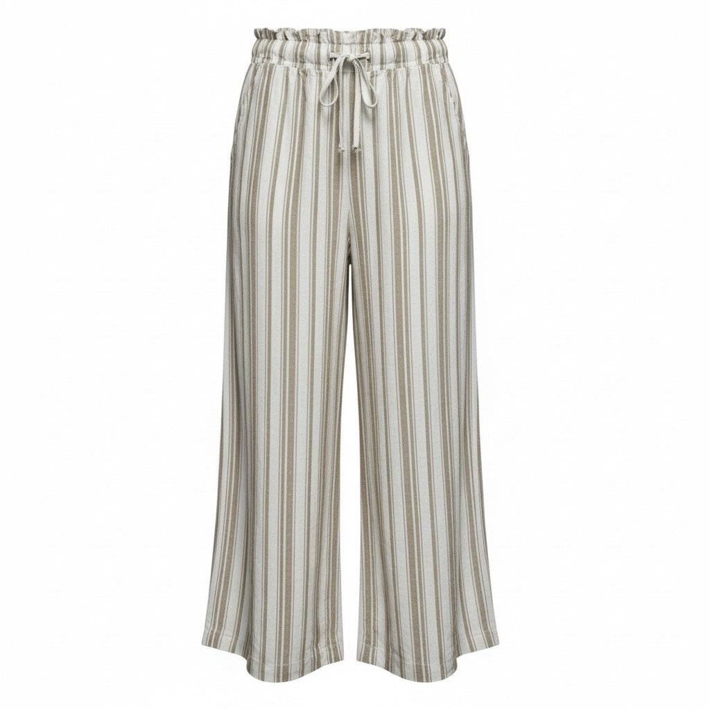 Loft LOFT Womens XS Striped Wide Leg Pants Pull On Elastic Waist Size 26" / US 2 / IT 38 - 1 Thumbnail