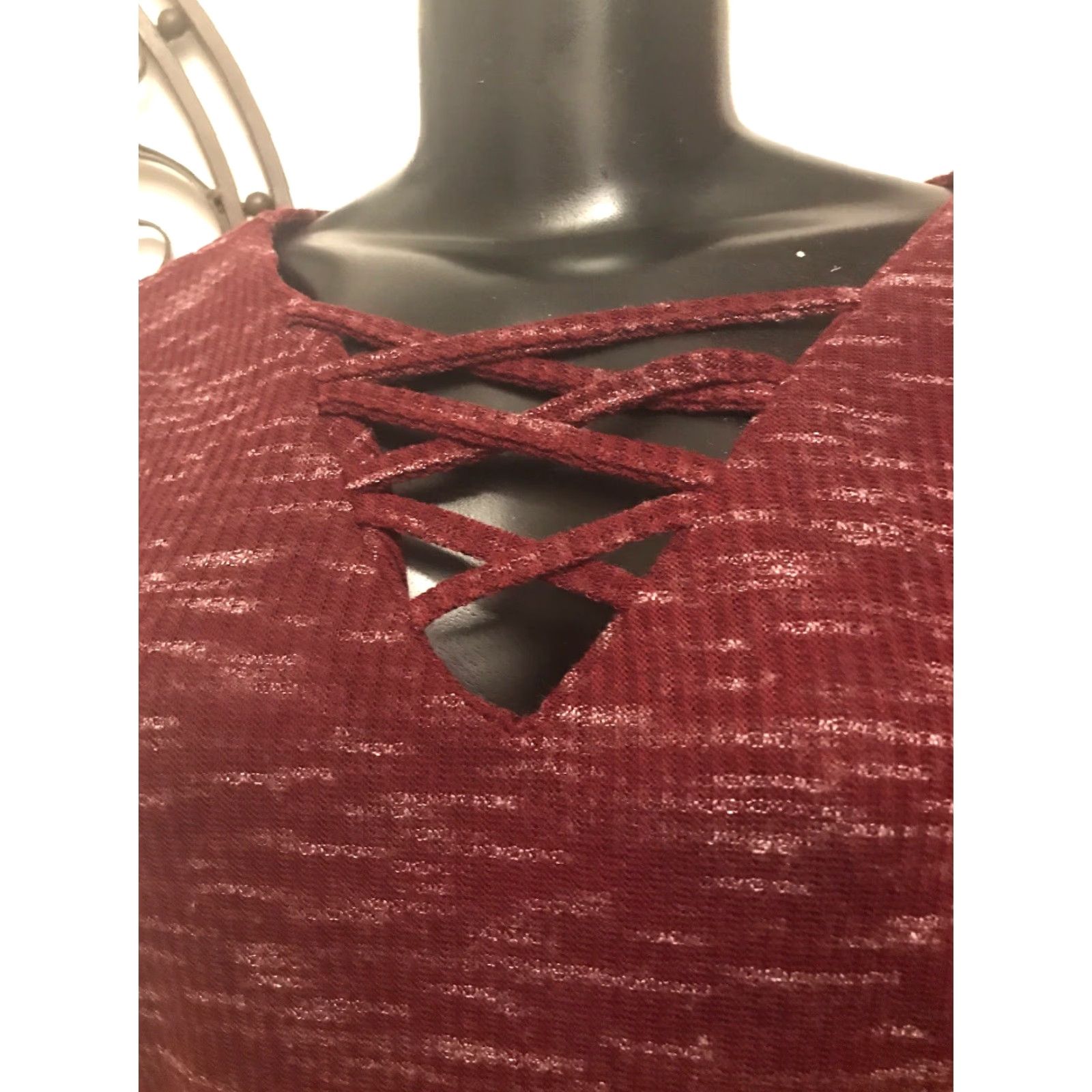 Vintage VINTAGE Small Allie and Rob Burgundy Sheer Light Weight Knit Sweater NWT Women's Size S / US 4 / IT 40 - 4 Thumbnail