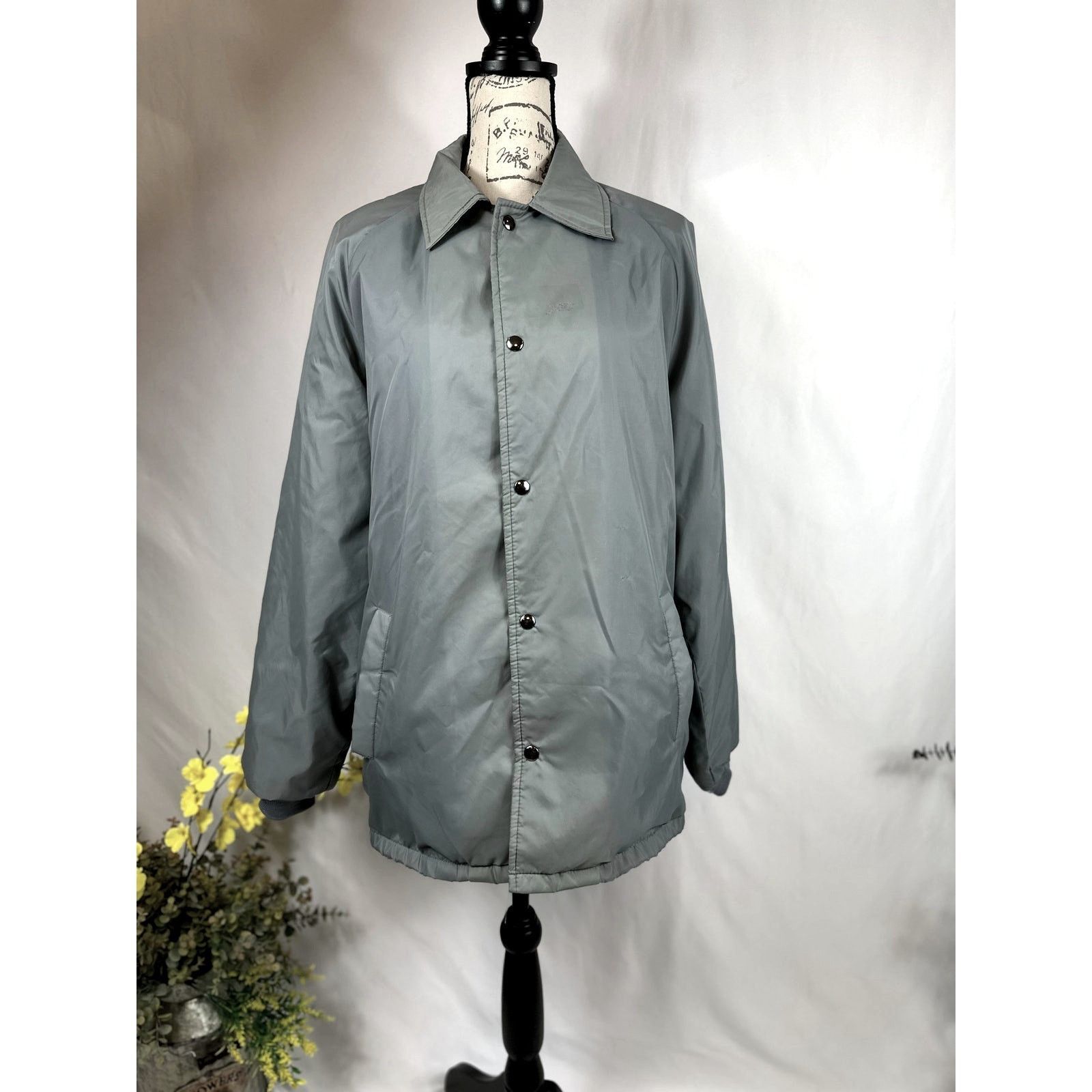 Other Vintage Men's Sherpa Lined Jacket 80s 90s Gray Large Tall Size US L / EU 52-54 / 3 - 4 Thumbnail