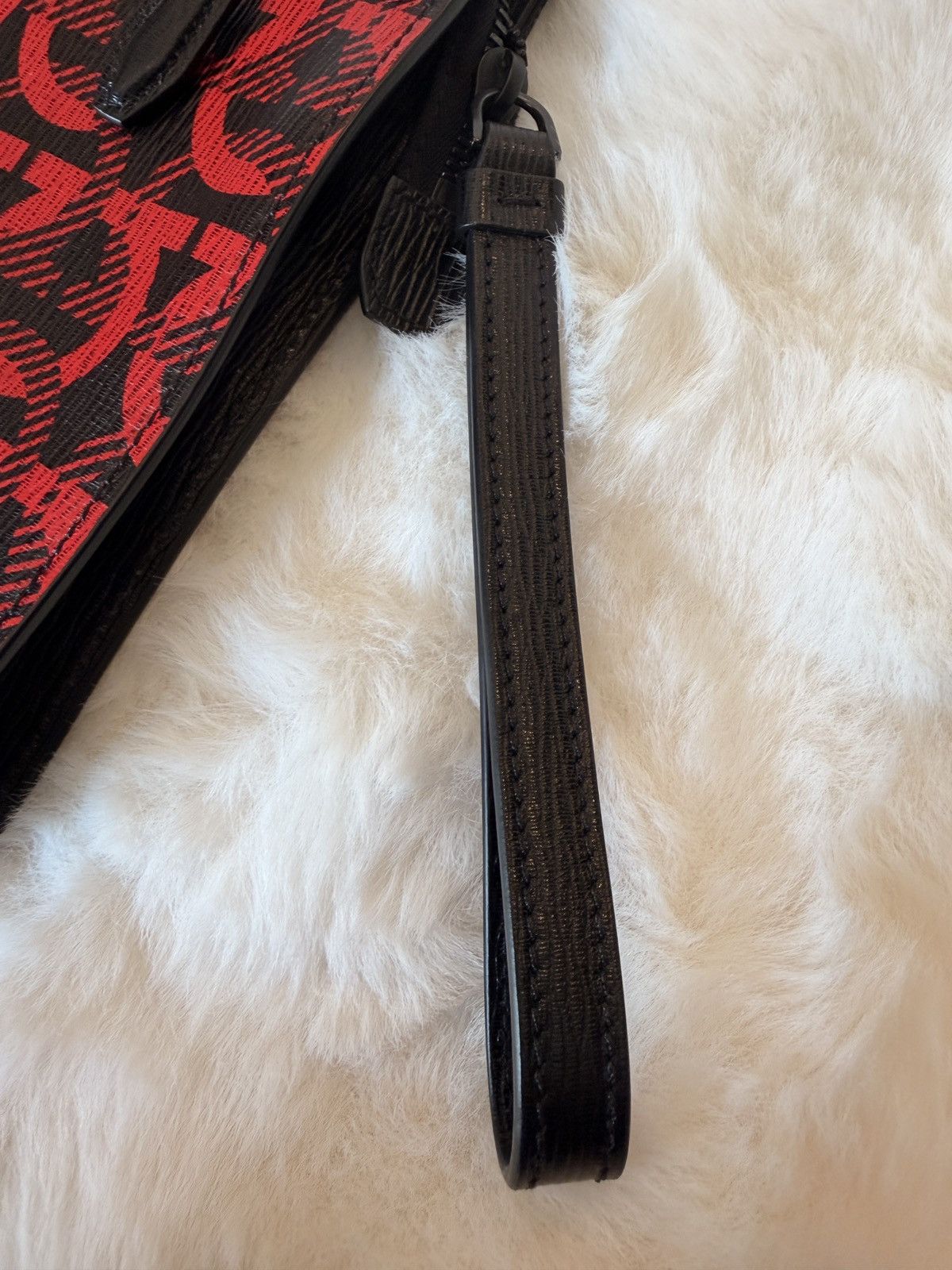 Salvatore Ferragamo Salvatore Ferragamo Red Black Gancini Monogram Clutch Size ONE SIZE - 10 Thumbnail