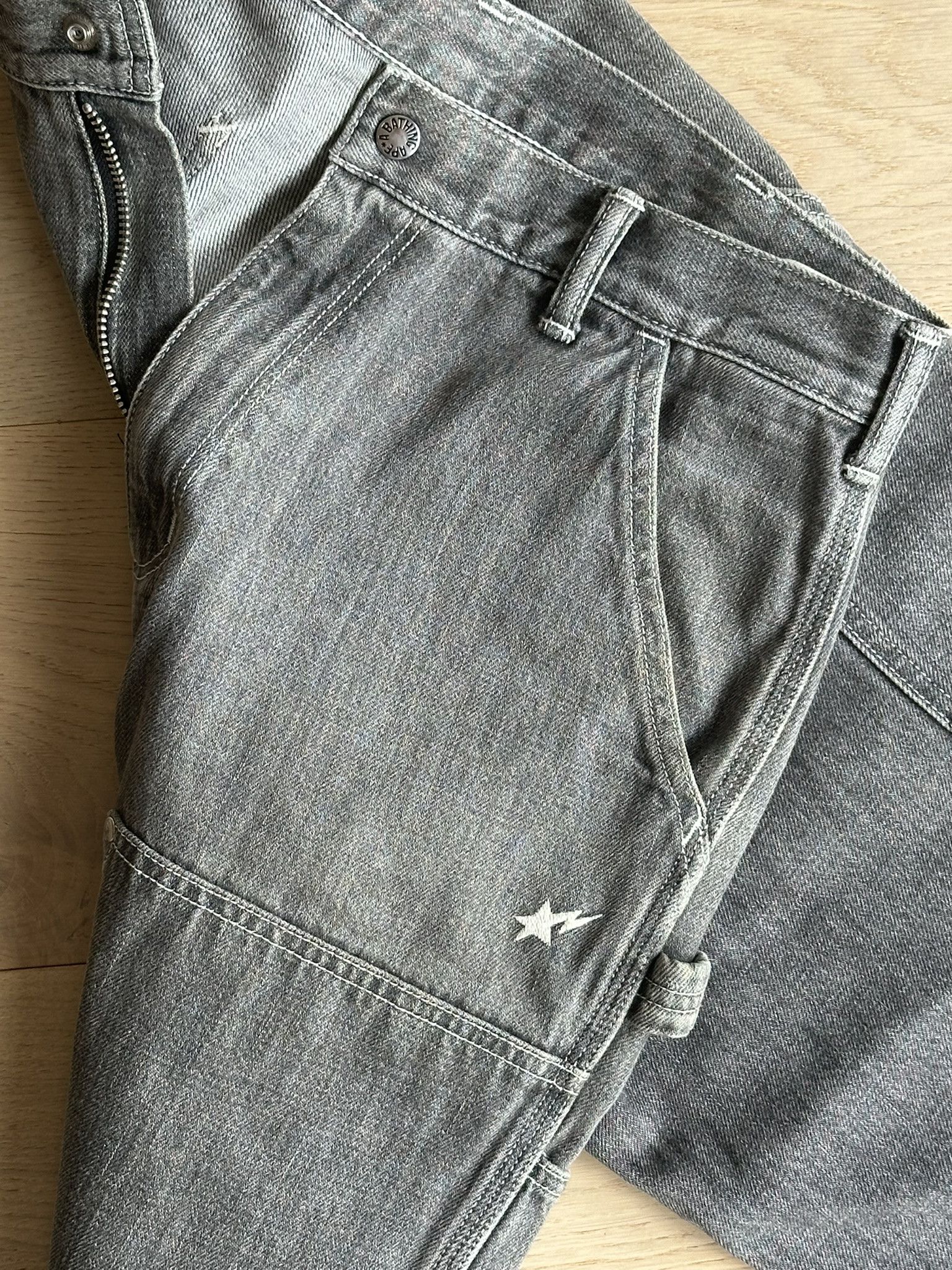 Bape Bape Painter Denim Pants (Gray/Black) Size US 28 / EU 44 - 7 Thumbnail