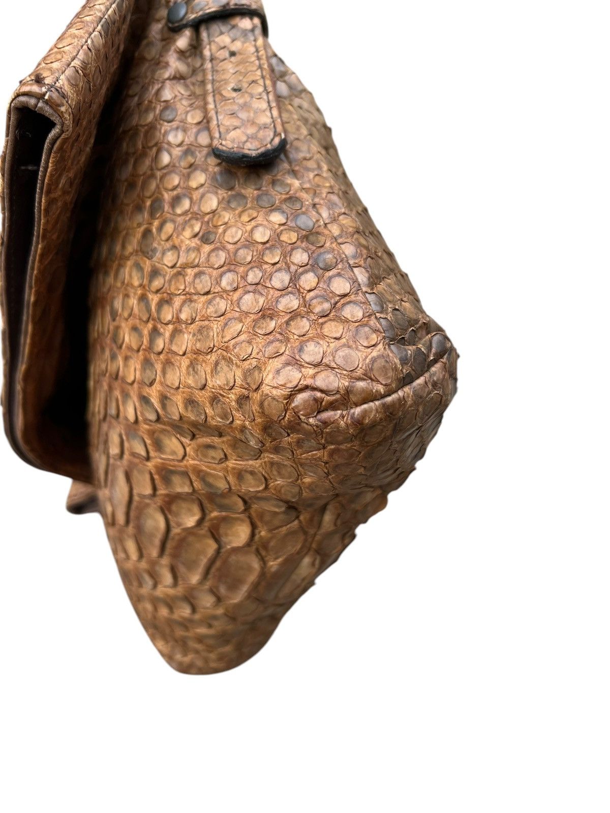 Leather Vintage Unknown Japan Brand Patina Python Skin Leather Bag Size ONE SIZE - 14 Thumbnail