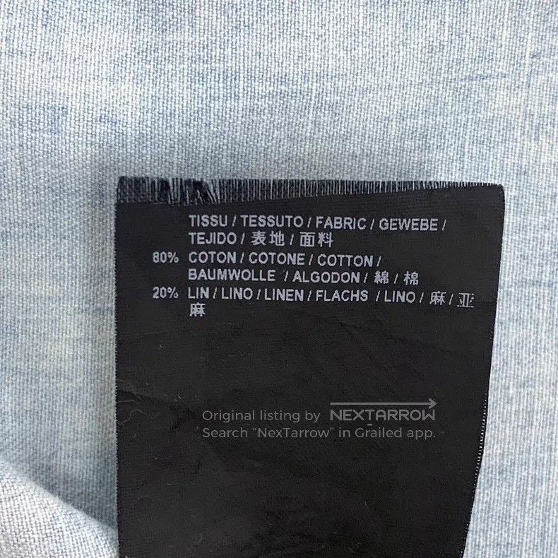 Saint Laurent Paris Saint Laurent Paris Light Blue Stud-Button Cotton Collar L Size US S / EU 44-46 / 1 - 8 Thumbnail