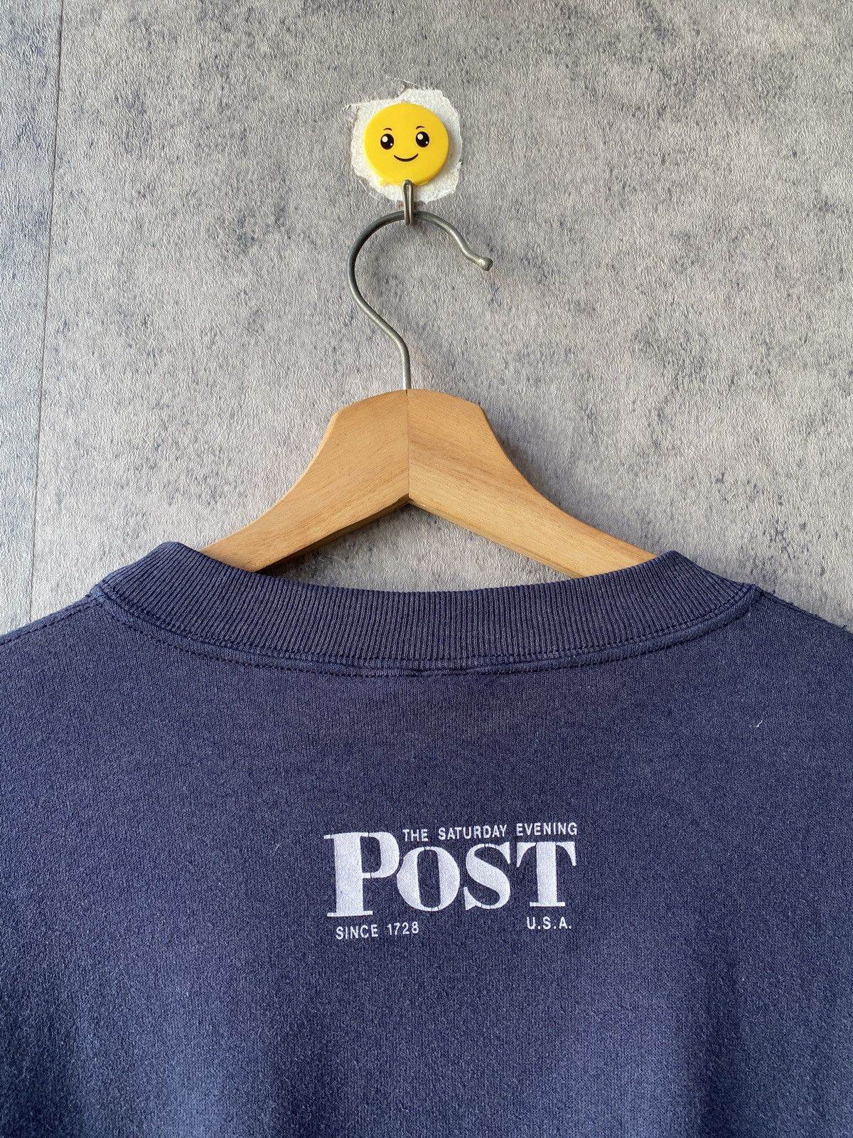 Vintage Vintage 90’s The Saturday Evening Post Blue Faded Sweatshirt Size US L / EU 52-54 / 3 - 11 Thumbnail