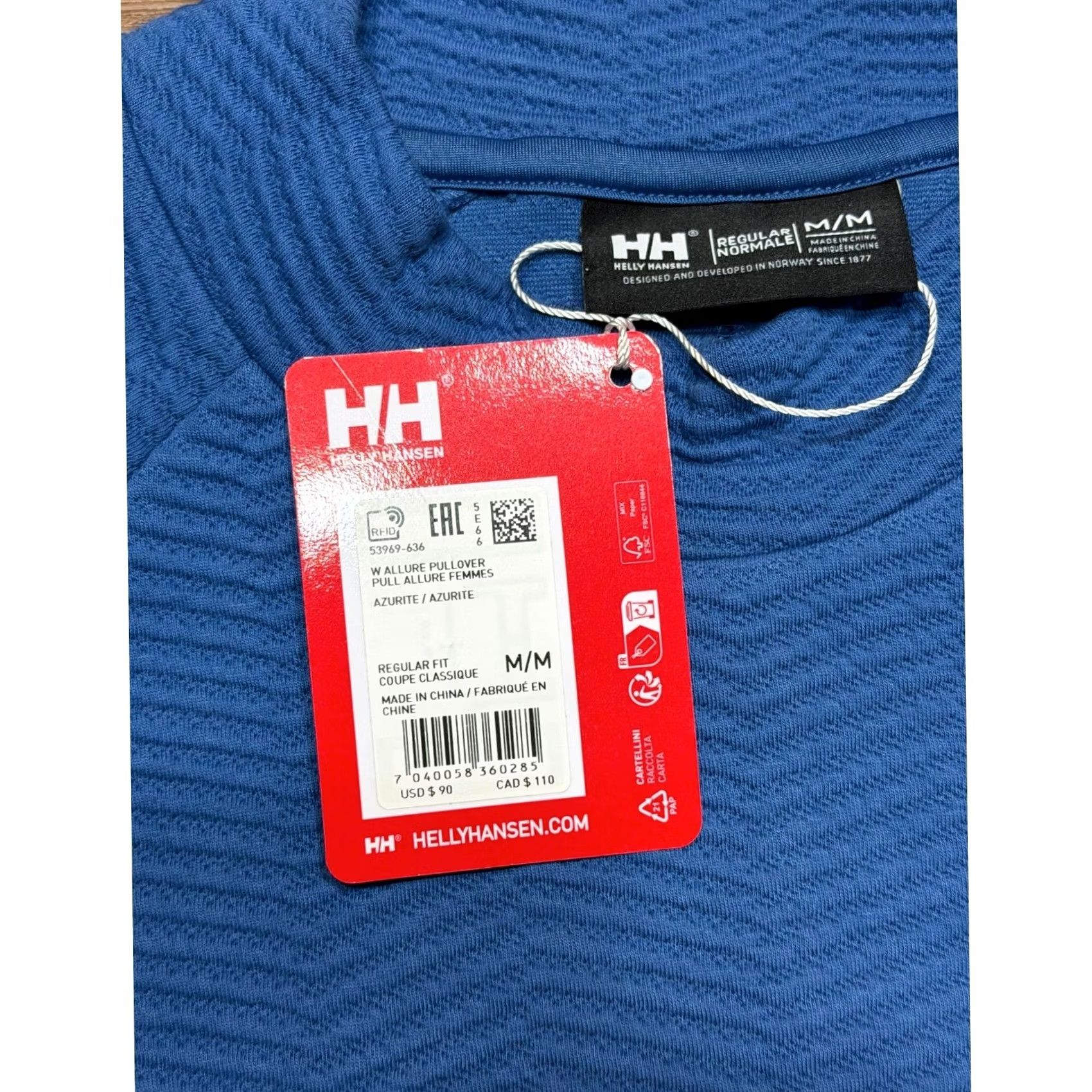 Helly Hansen Helly Hansen Allure Pullover Blue Textured Knit Mock Neck Top Women's M Size M / US 6-8 / IT 42-44 - 4 Thumbnail