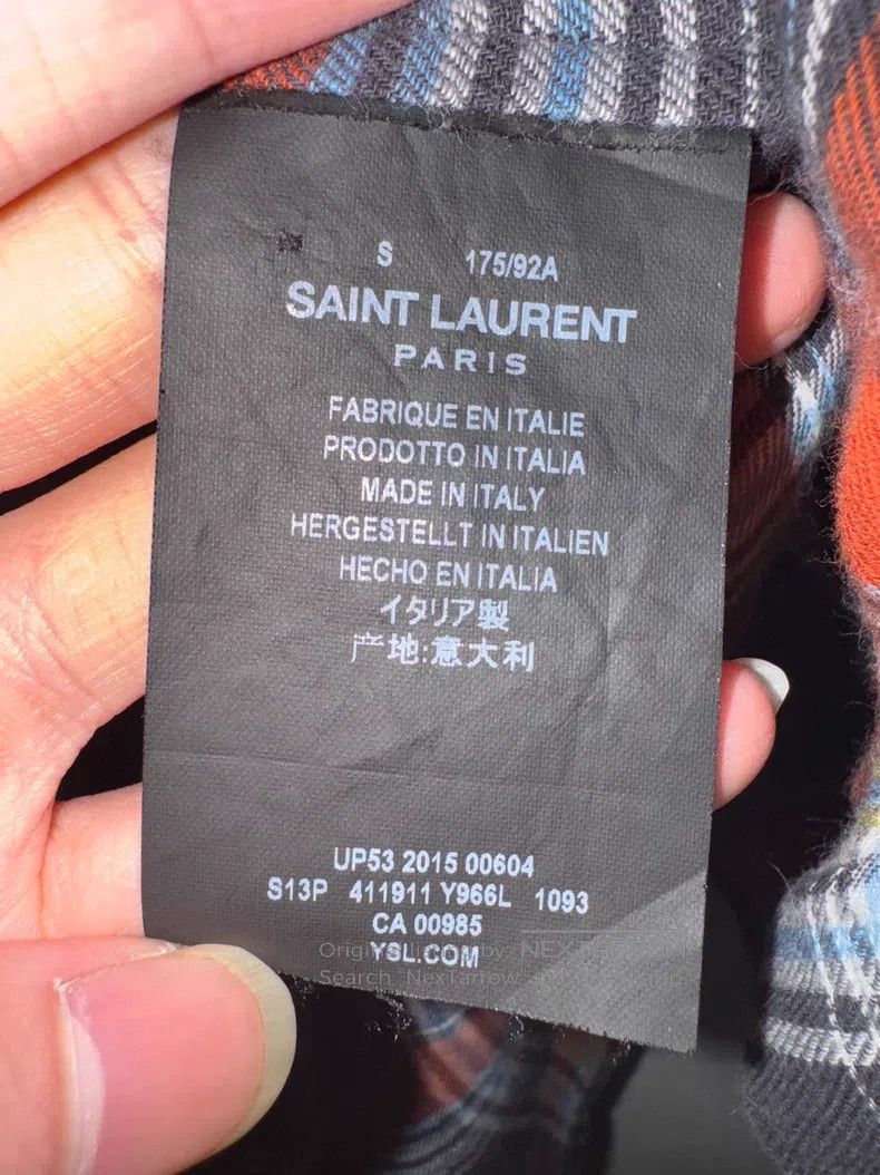 Saint Laurent Paris Saint Laurent Paris Scotch Pocket Multicolor Plaid Shirt Size US S / EU 44-46 / 1 - 6 Thumbnail