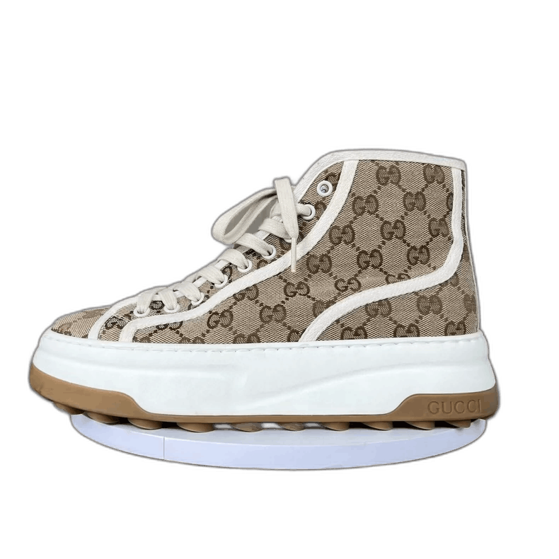 Gucci Gucci High-Top Platform Sneakers with Logo Print Size US 6 / IT 36 - 1 Thumbnail