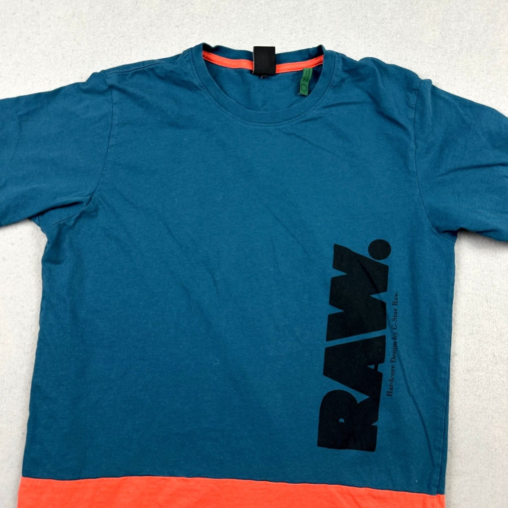 G-Star G-Star RAW Shirt Men Medium Blue Colorblock Logo RAW Originals Denim Crew Tee M Size US M / EU 48-50 / 2 - 2 Thumbnail