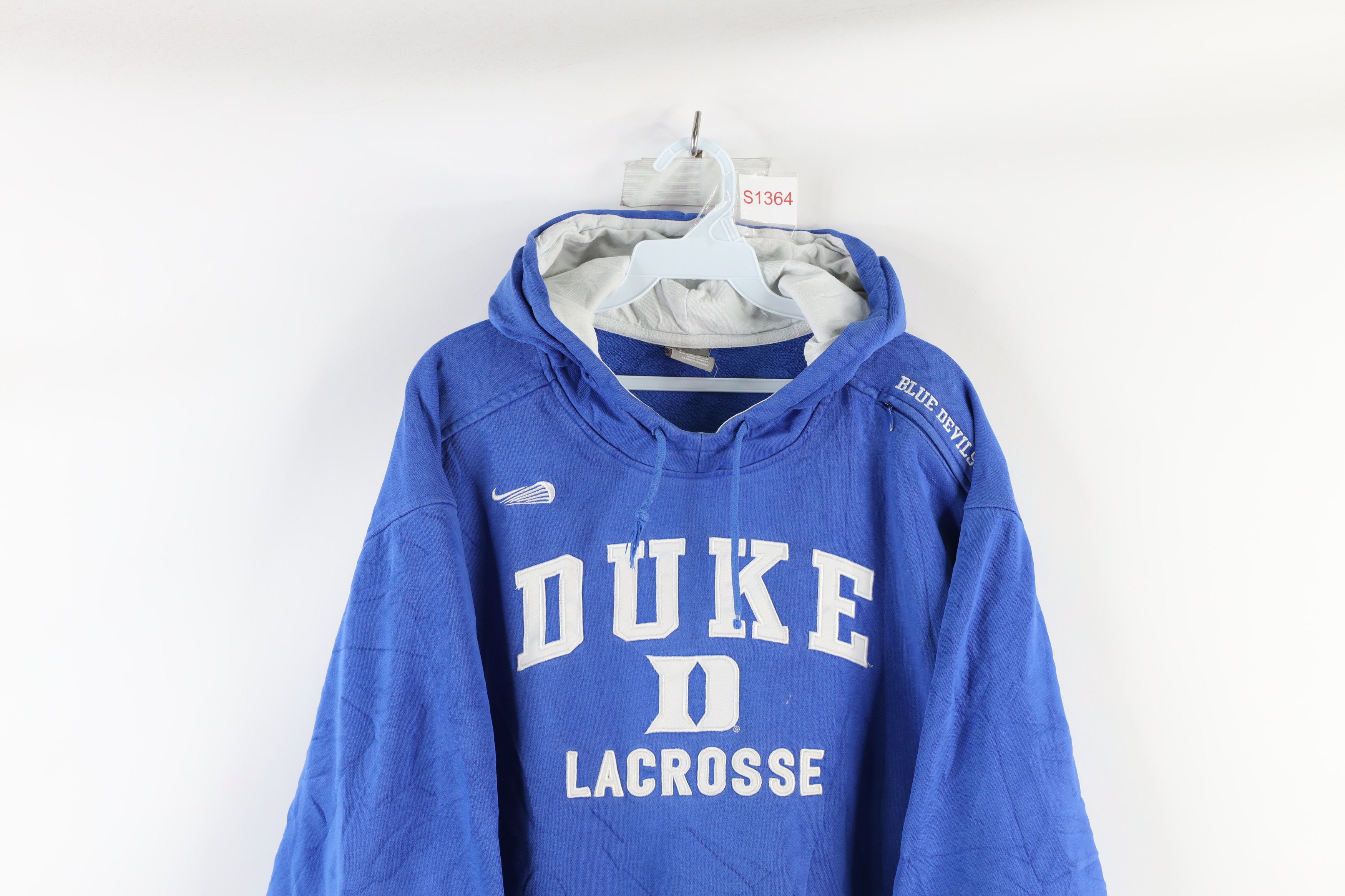 Nike Vintage Nike Mini Swoosh Duke University Lacrosse Hoodie Size US M / EU 48-50 / 2 - 2 Thumbnail