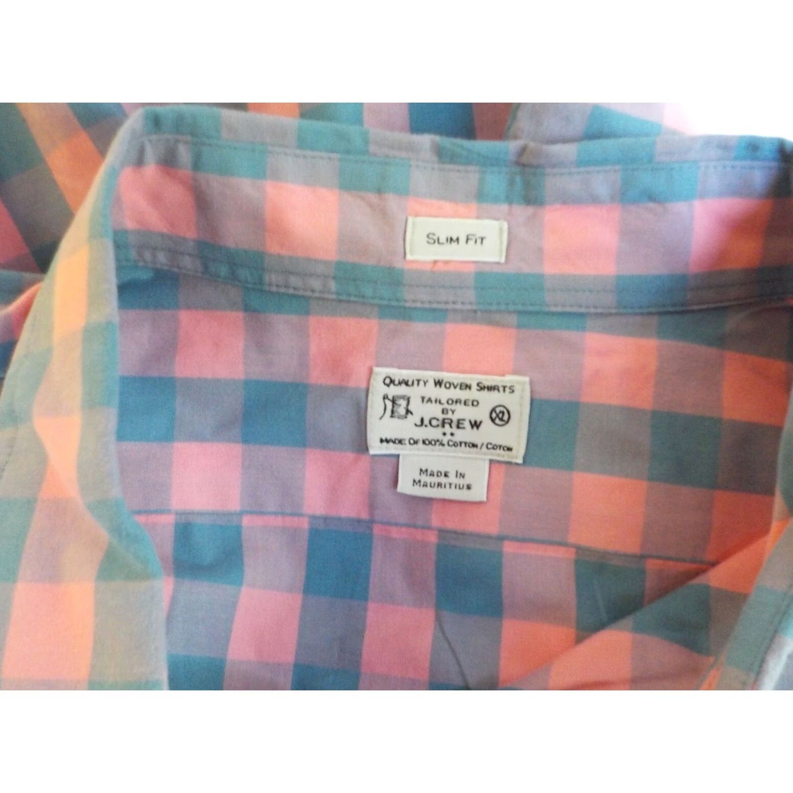 J.Crew J. Crew Button-Down Shirt XL 100% Cotton Slim Fit Gray/Pink Button-Front Long Sleeve Men Size US XL / EU 56 / 4 - 4 Thumbnail