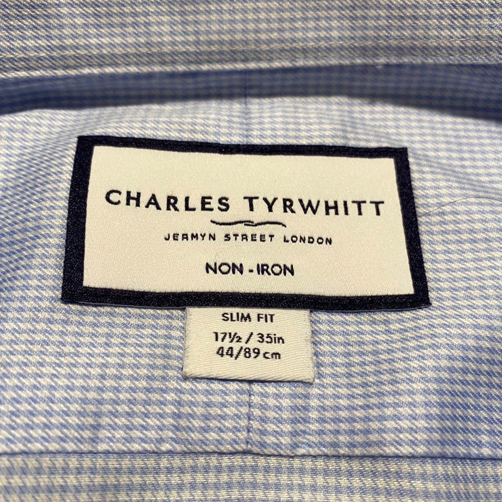Charles Tyrwhitt Charles Tyrwhitt Shirt Mens 17.5 Blue Plaid Slim Fit Long Sleeve Button Front Size US XXL / EU 58 / 5 - 3 Thumbnail