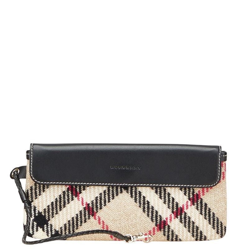 Burberry Burberry Burberry Nova Check Wool Leather Pouch Leather Other DUTY FREE for USA Size ONE SIZE - 1 Thumbnail