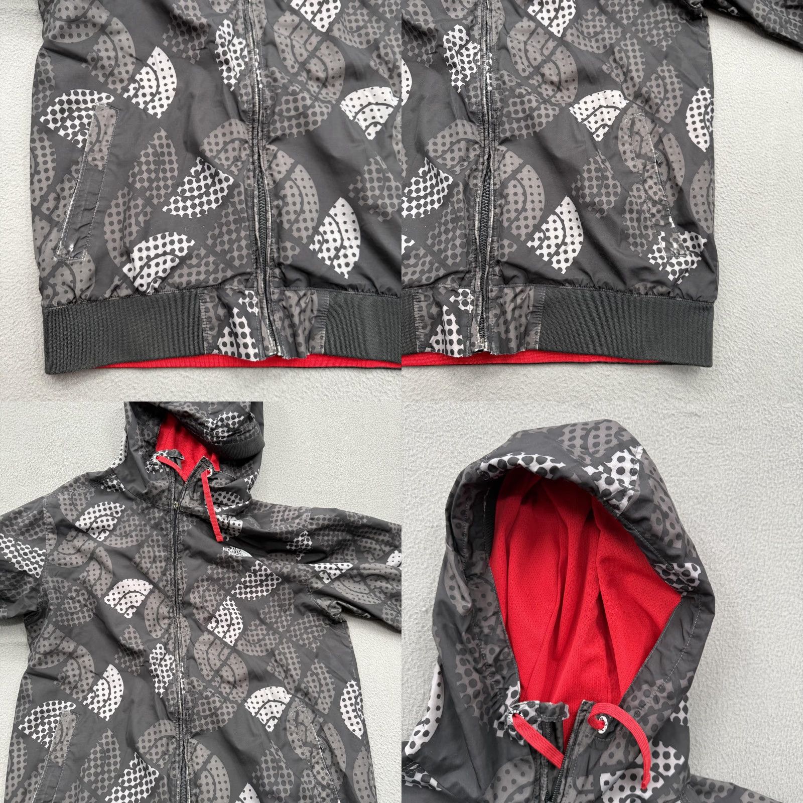 The North Face The North Face Jacket Mens Medium Gray Hooded Full Zip Lined Geometric Pattern Size US M / EU 48-50 / 2 - 9 Thumbnail