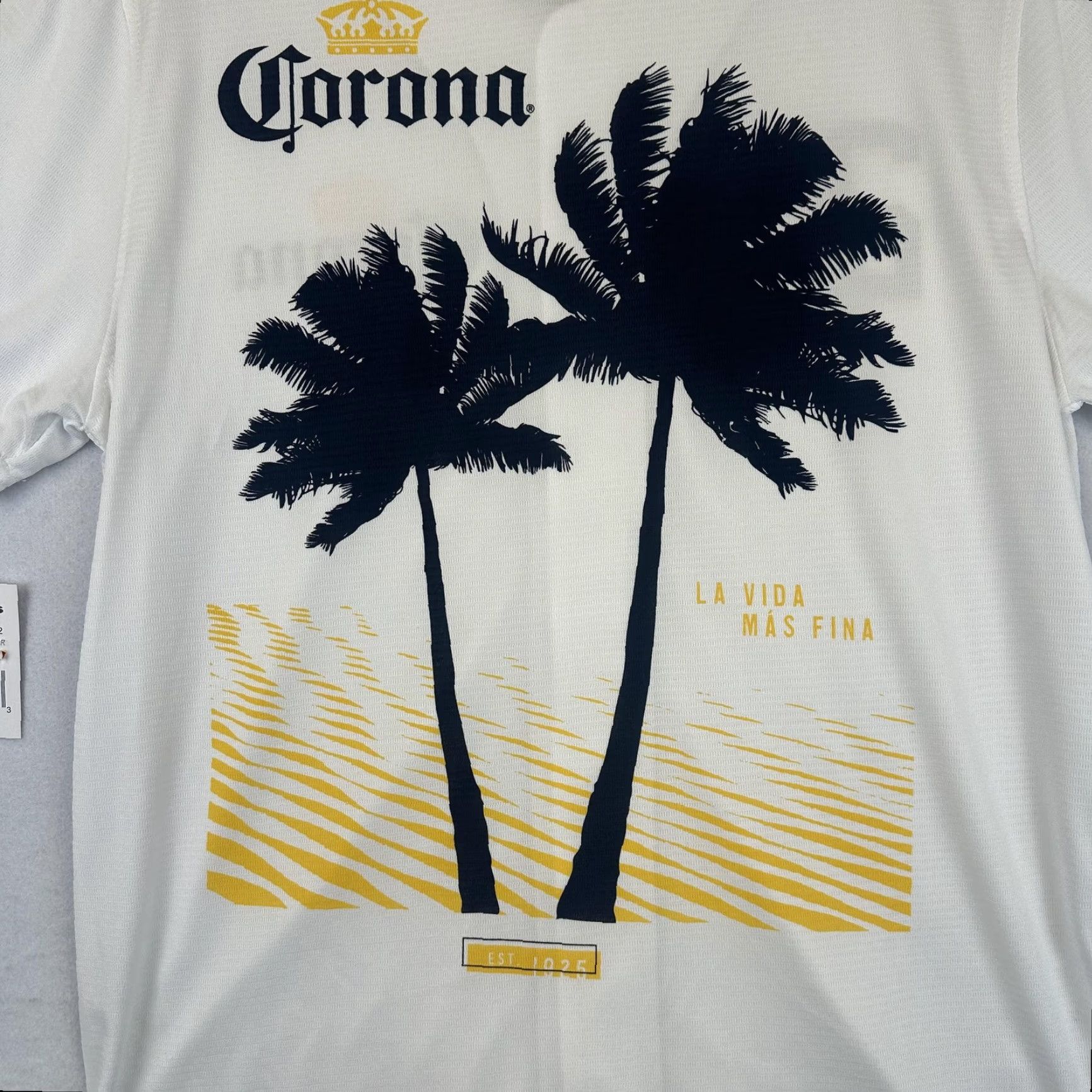 Vintage Corona Shirt Mens Small Baseball Jersey Button Up Palm Trees 25 La Vida Mas Fina Size US S / EU 44-46 / 1 - 7 Thumbnail