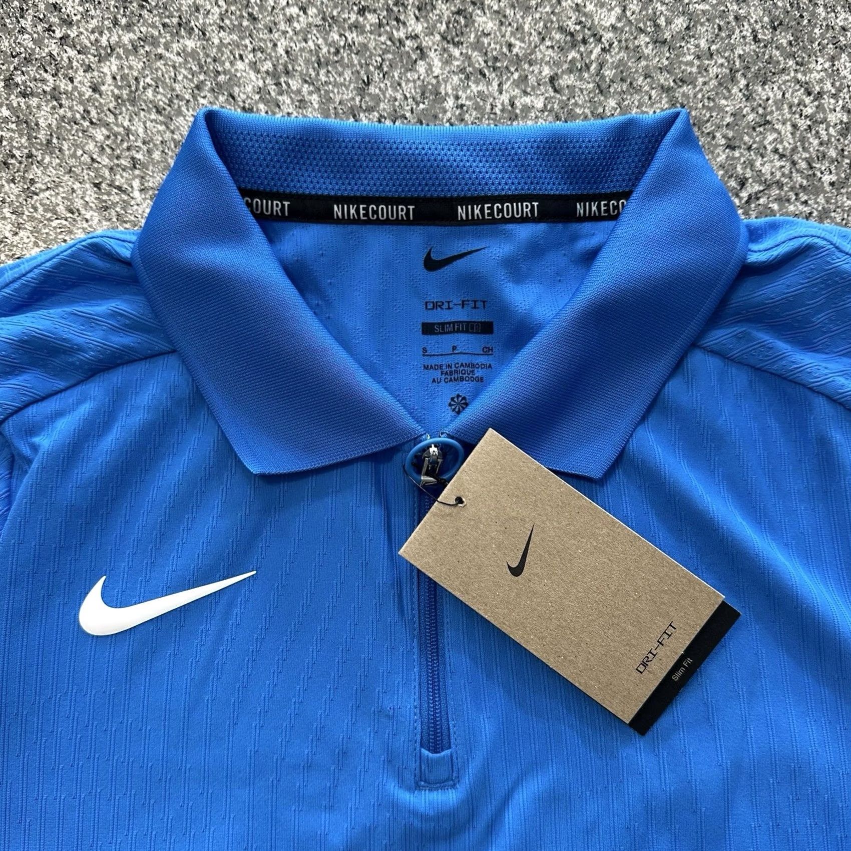 Nike Nike Dri-FIT Polo Shirt Mens S Blue 1/4 Zip Slim Fit Court Tennis Size US S / EU 44-46 / 1 - 2 Thumbnail
