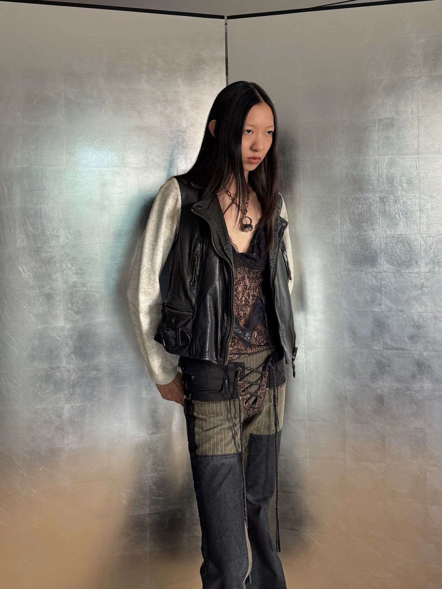 Other British Brand Cowhide Colorblock Vtg Biker Jkt Size S / US 4 / IT 40 - 3 Thumbnail
