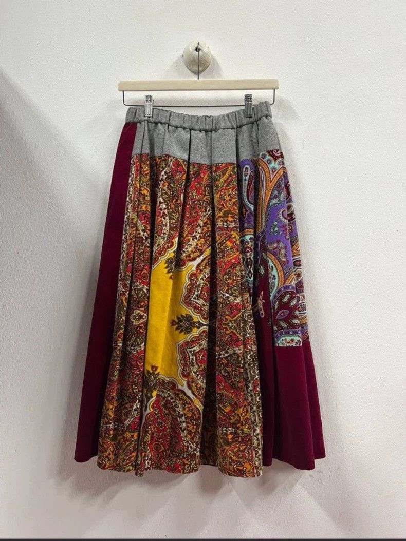 Comme des Garcons Comme des Garçons 1999 Patchwork Pleated Skirt - dmc Size US 28 / EU 44 - 1 Thumbnail