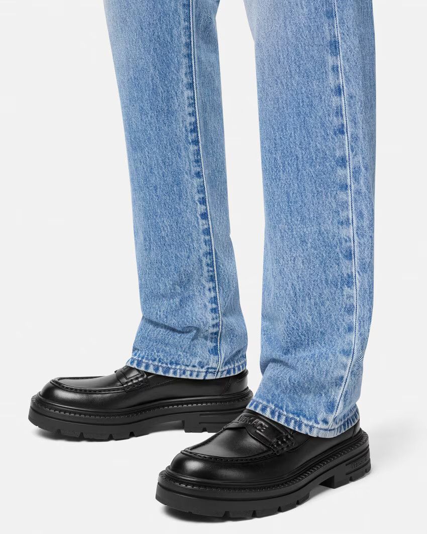 Versace o1s22i1n0125 Smooth Leather Loafers in Black Size US 10 / EU 43 - 3 Thumbnail