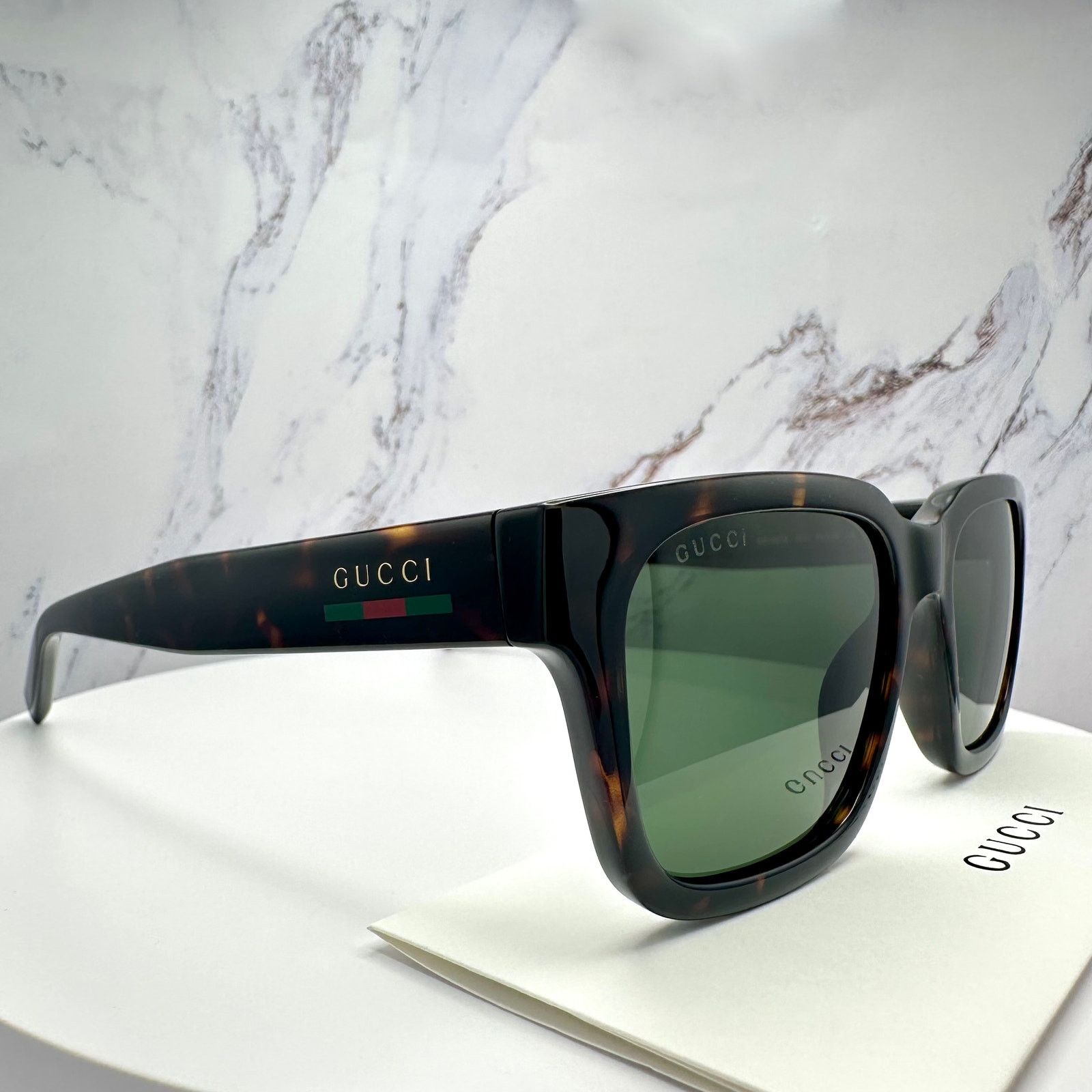 Gucci New GUCCI Sunglasses Brown Gold Red Green Web 55-20-145 mm Size ONE SIZE - 21 Thumbnail