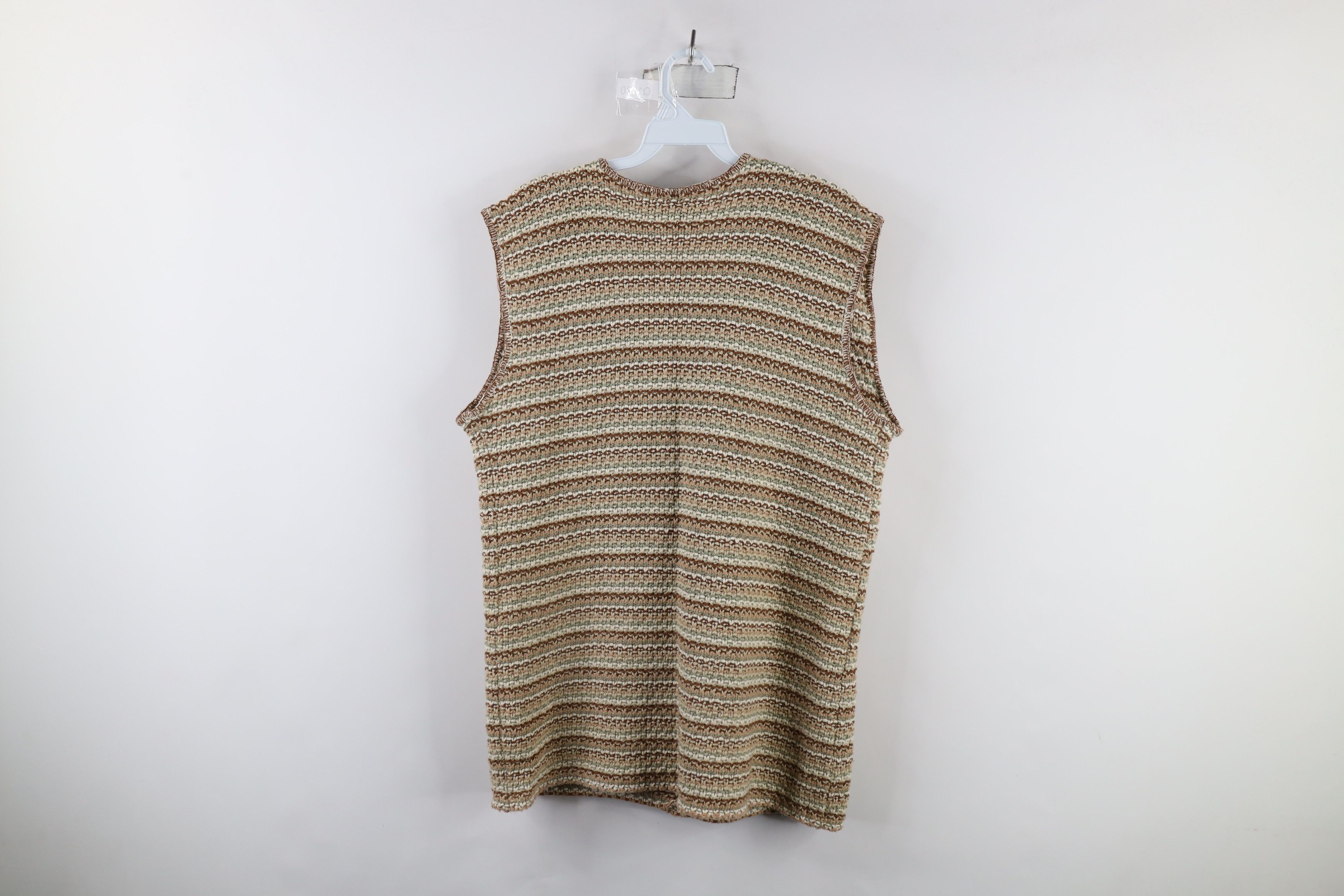 Vintage Vintage 90s Streetwear Tone Knit Cardigan Sweater Vest USA Size XL / US 12-14 / IT 48-50 - 9 Thumbnail