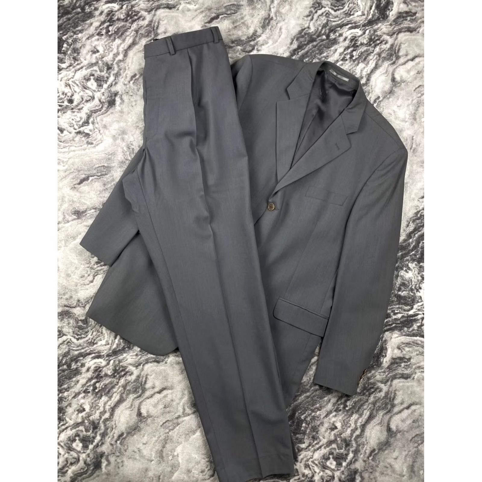 Balmain Balmain Wool 2 Piece Blazer Pants Men 44L Gray Size 44R - 2 Thumbnail