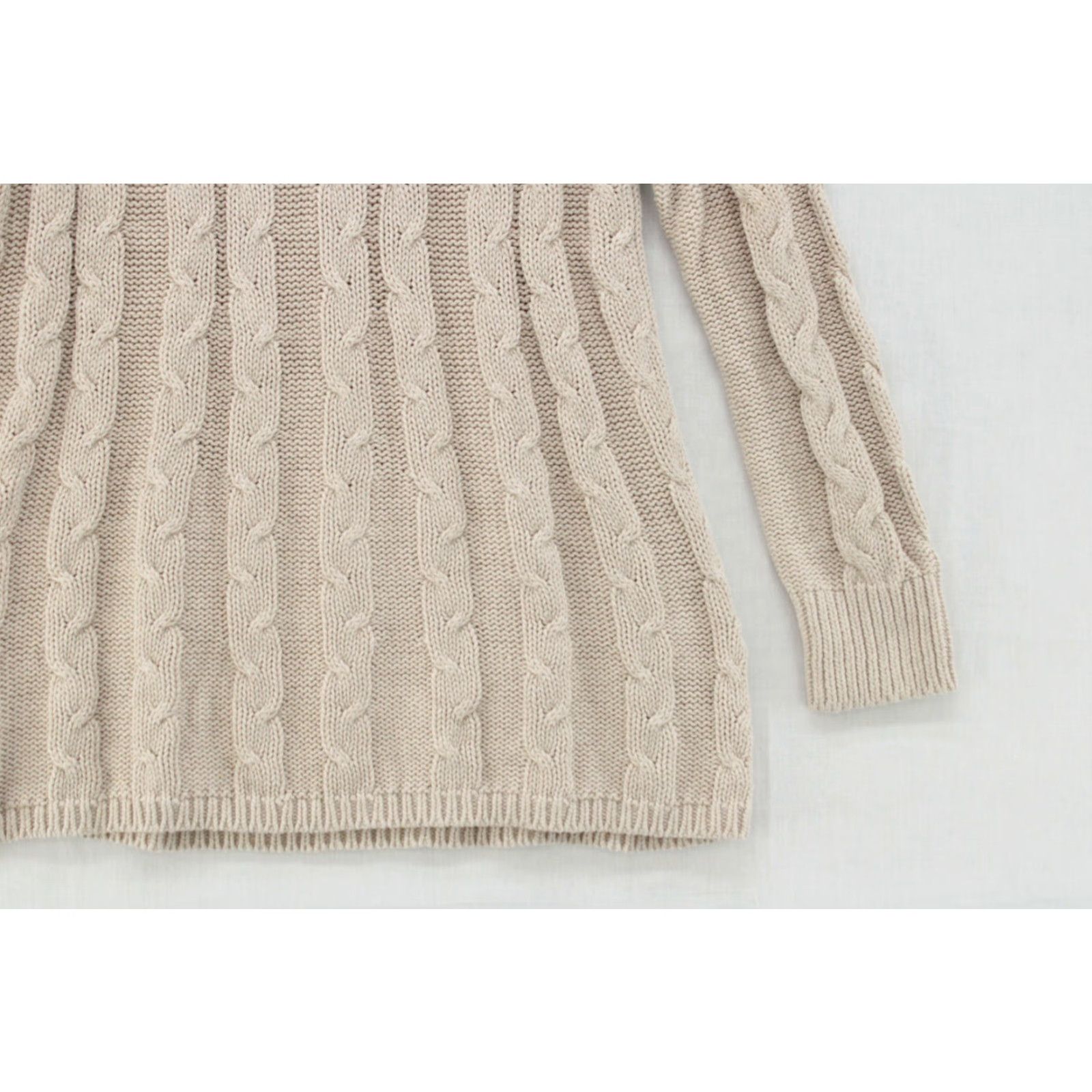 Market Market & Spruce Nordic Sweater Women's Small Beige Chunky Fair Isle Cable Knit Size S / US 4 / IT 40 - 3 Thumbnail