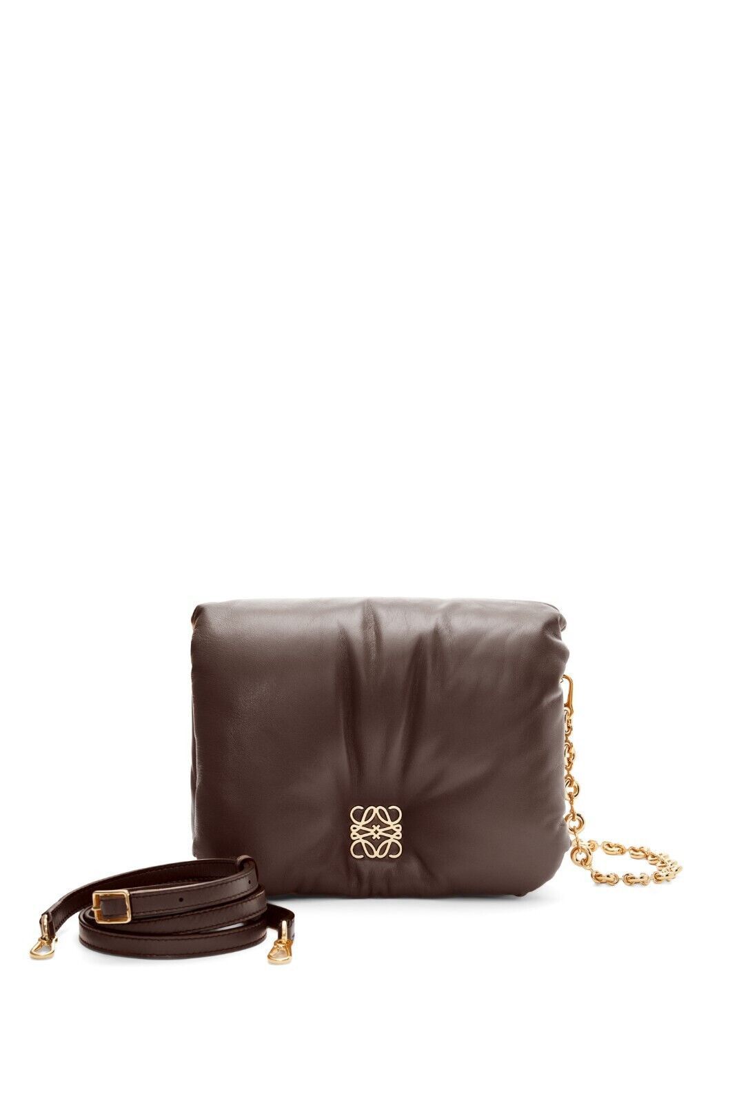 LOEWE Goya Medium Puffer Dark Chocolate Nappa Handbag