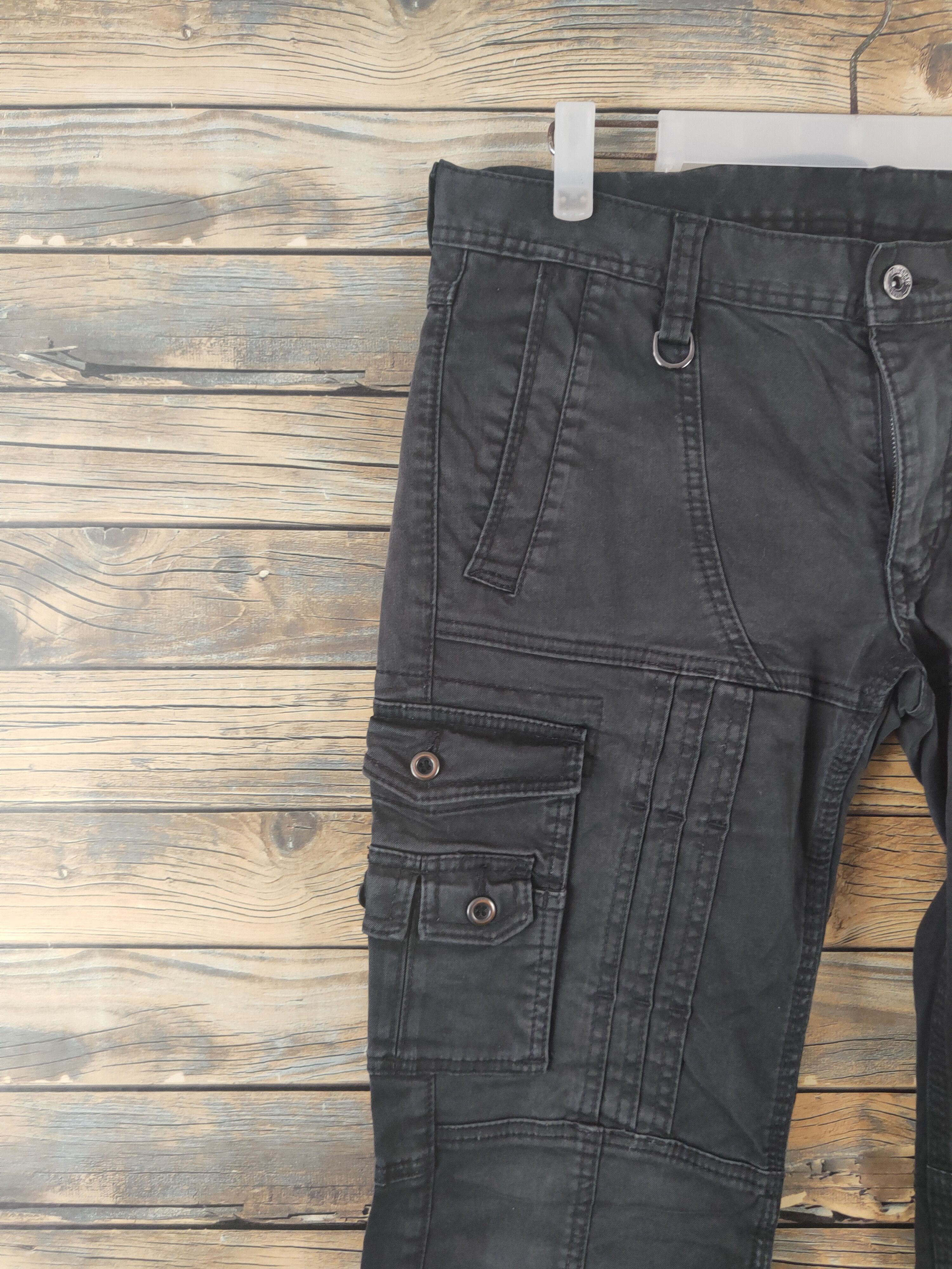Nicole Club DL Nicole Black Multipocket Tactical Cargo Pants #2040 Size 34" / US 12 / IT 48 - 3 Thumbnail