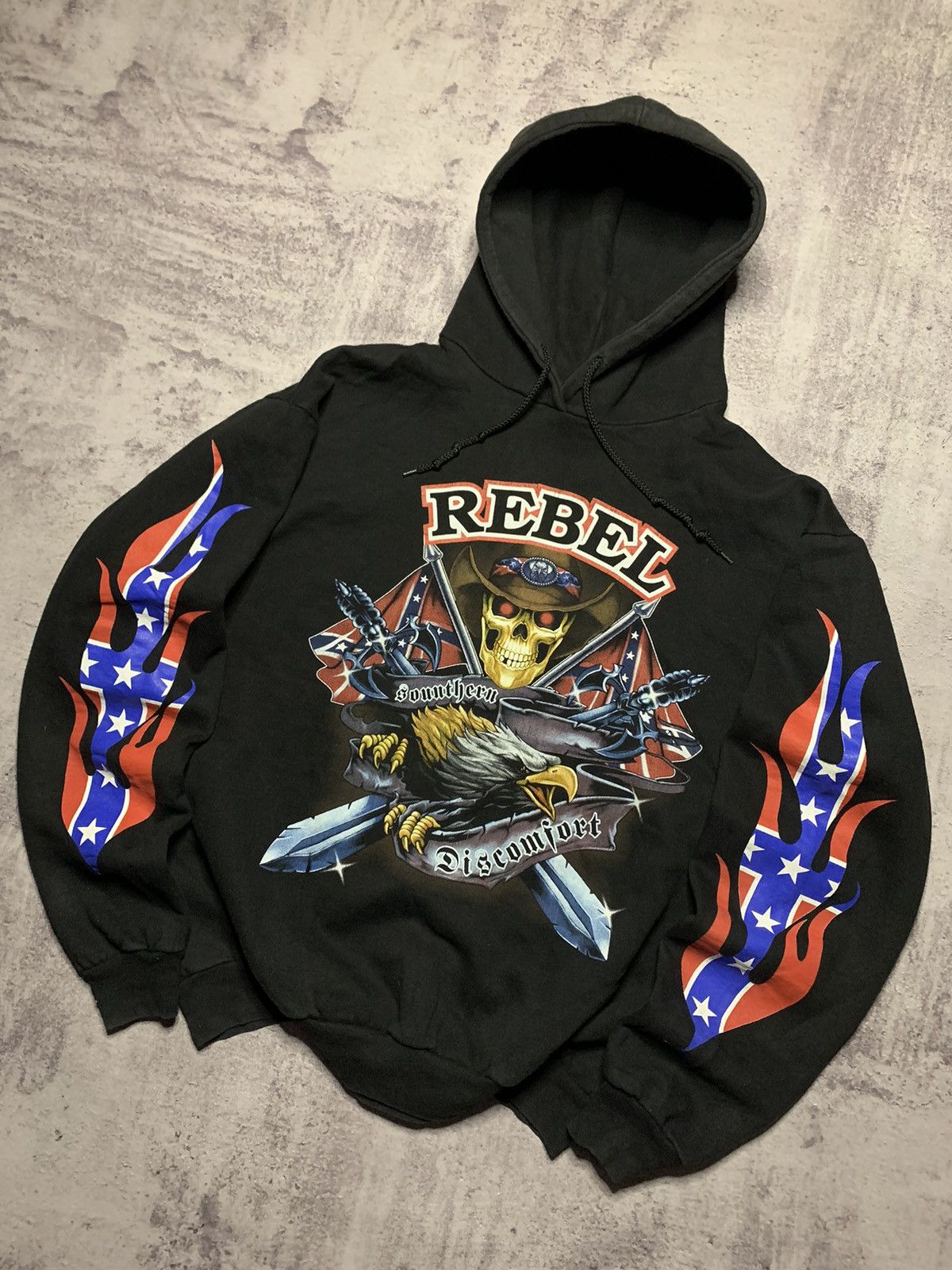 Band Tees Confederate Flag Hoodie “Rebel Southern Discomfort” Size US XL / EU 56 / 4 - 4 Thumbnail