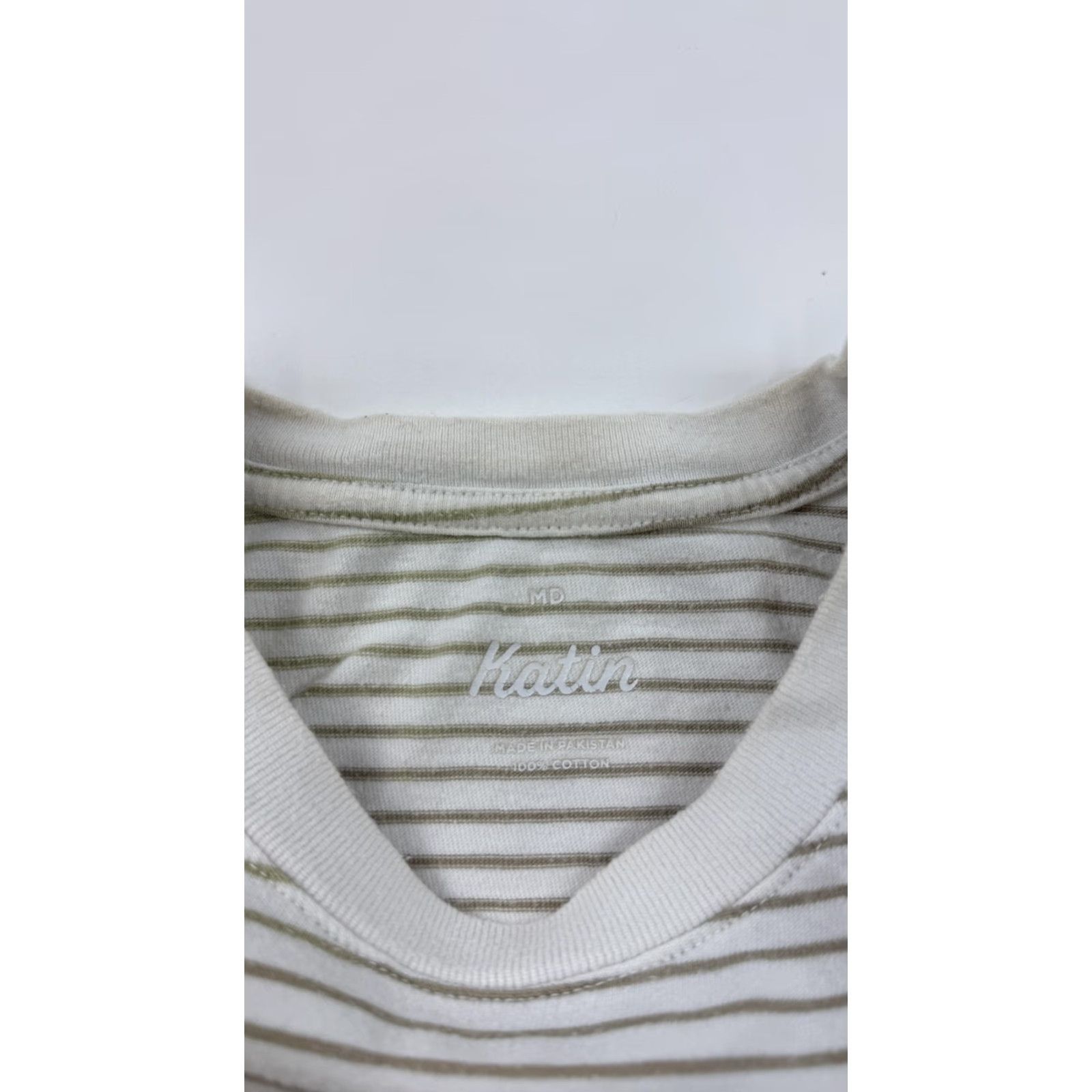 Katin Katin Shirt Mens Medium White Stripe Pocket Tee Crewneck 100% Cotton Size US M / EU 48-50 / 2 - 4 Thumbnail