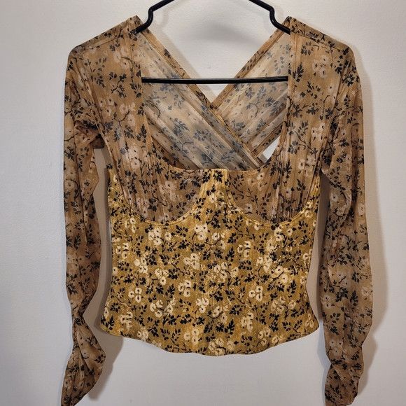 KNWLS Knwls Scythe Corset Yellow Wallflower Floral Sheer Top - S Size S / US 4 / IT 40 - 7 Thumbnail