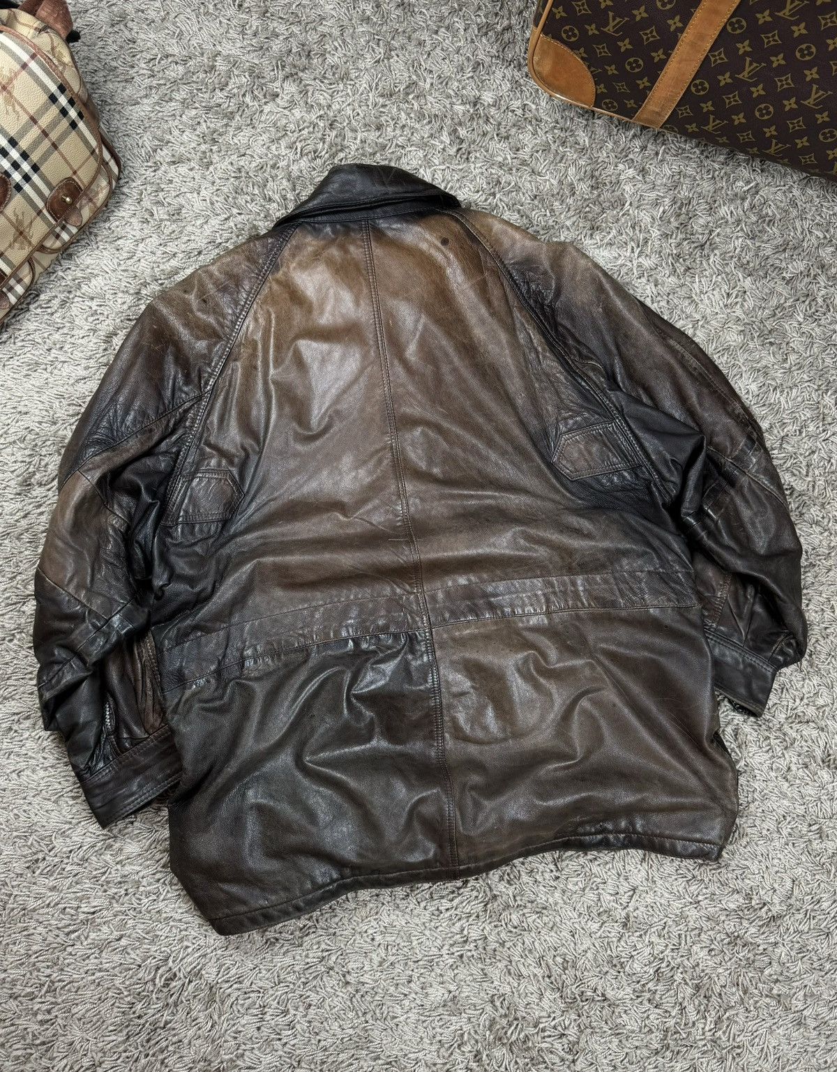 Burberry × Vintage Vintage leather jacket Burberry original luxury casual item Size US XL / EU 56 / 4 - 2 Thumbnail