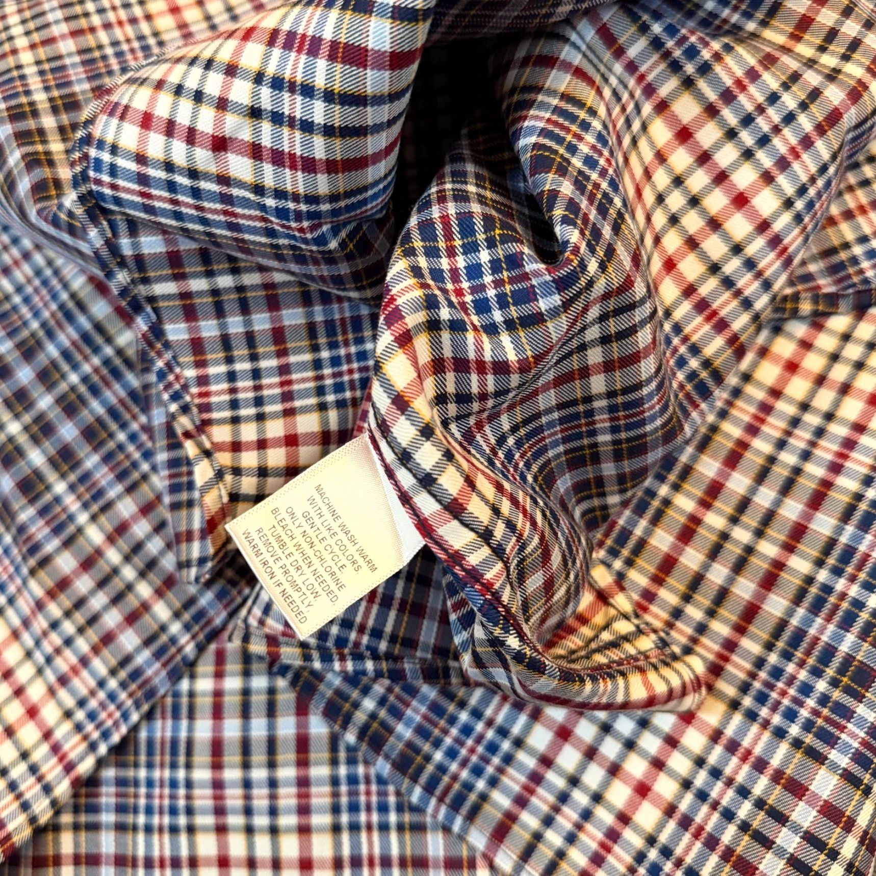 Roundtree & Yorke VINTAGE Roundtree & Yorke Travel Smart Plaid Button Down Shirt Navy Red Mens 4XT NWT Size US XXL / EU 58 / 5 - 7 Thumbnail